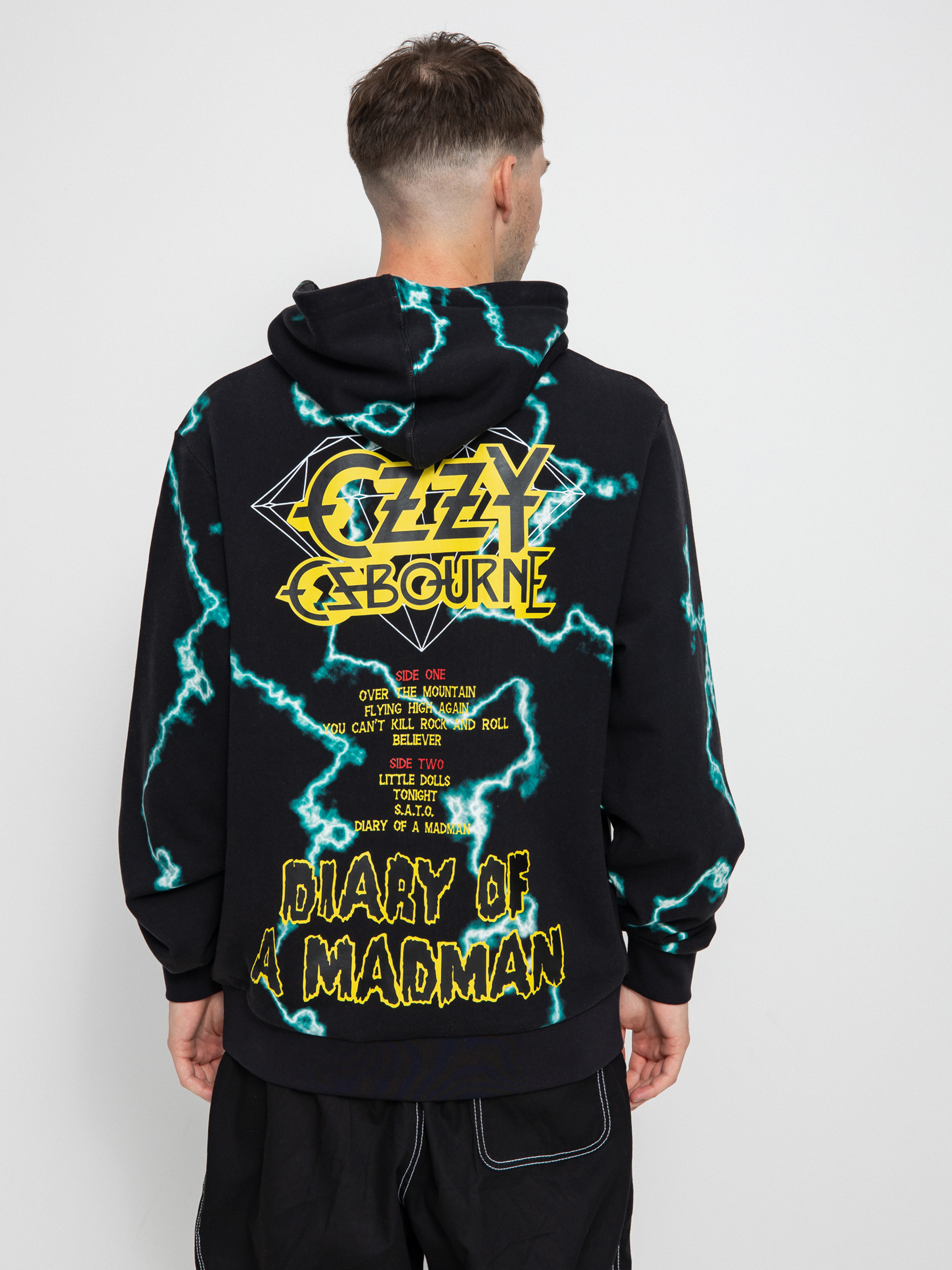 Mikina Diamond Supply Co. Mad Lightning Allover Print (black)