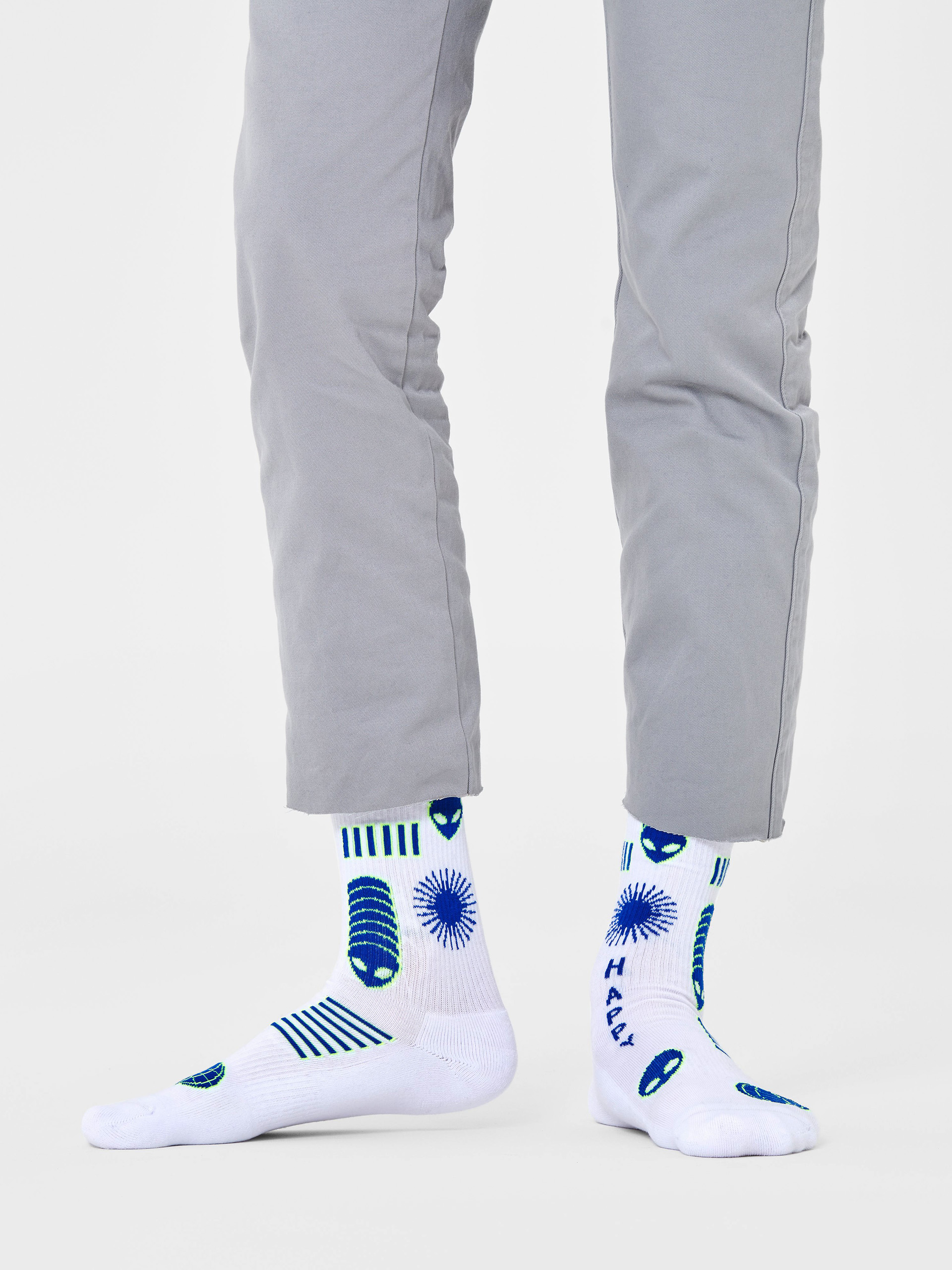 Ponožky Happy Socks Space Creatures Crew (white)
