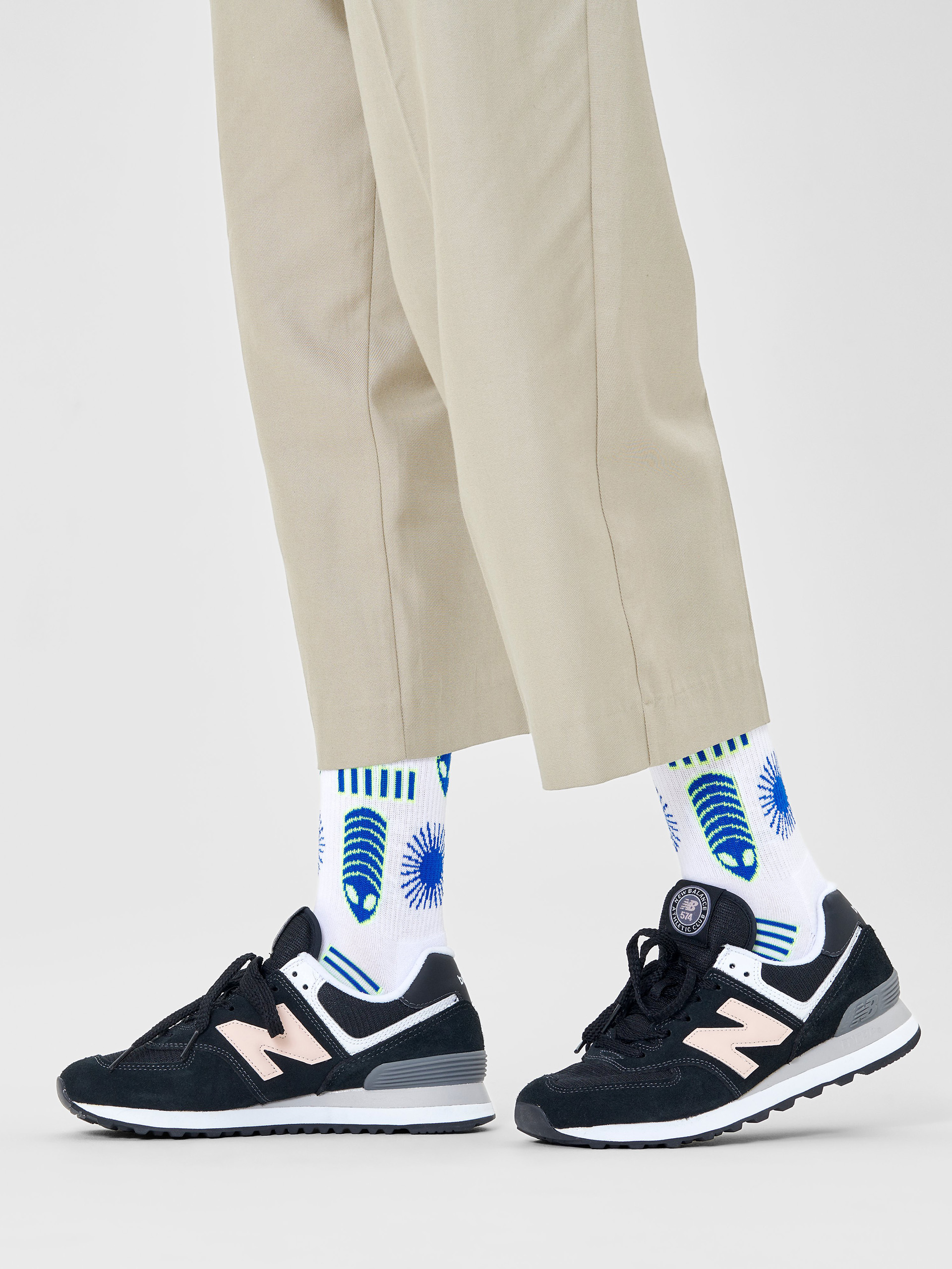 Ponožky Happy Socks Space Creatures Crew (white)