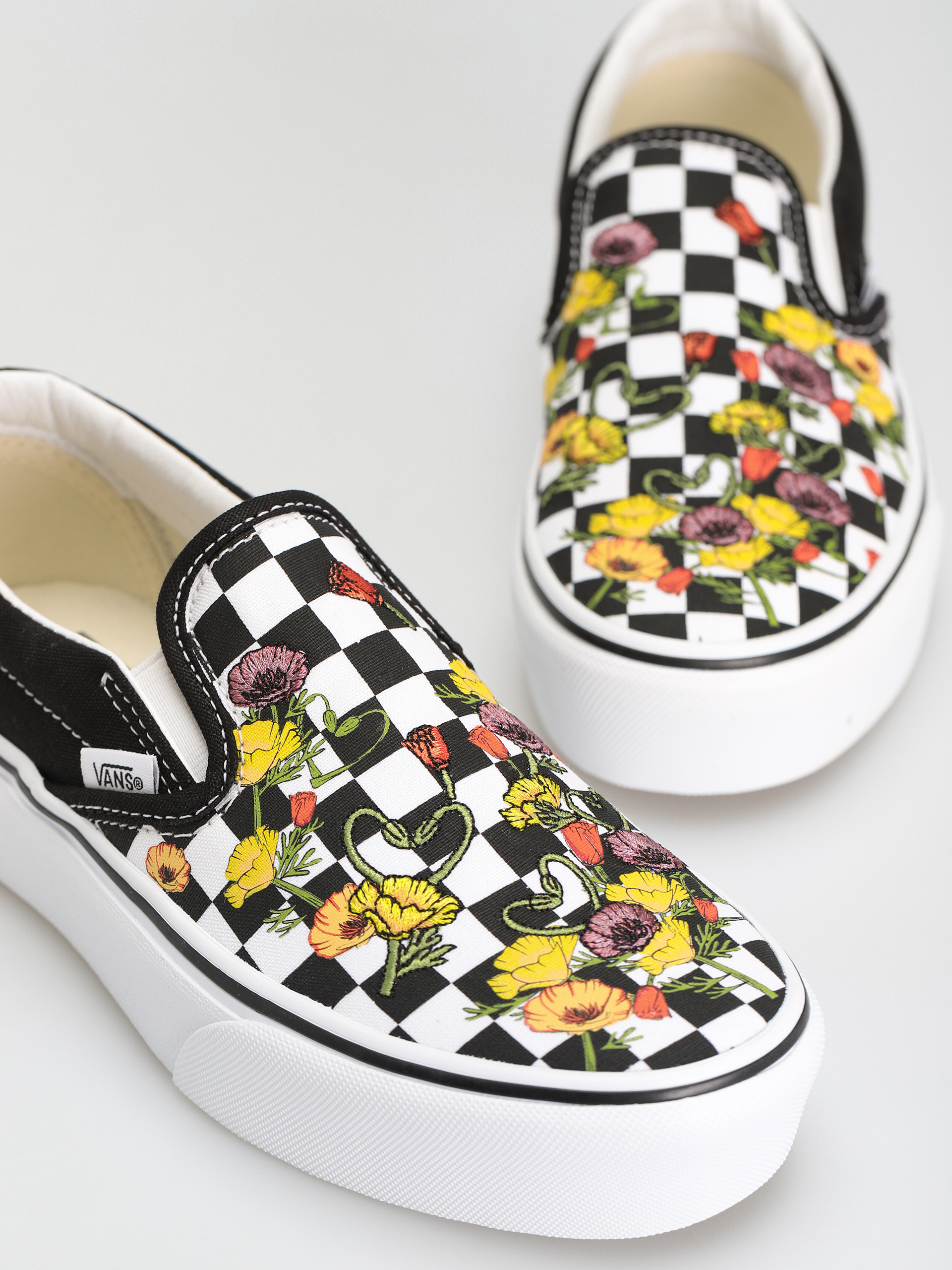 Boty Vans Classic Slip On Platform (poppy checkerboard black/multi)