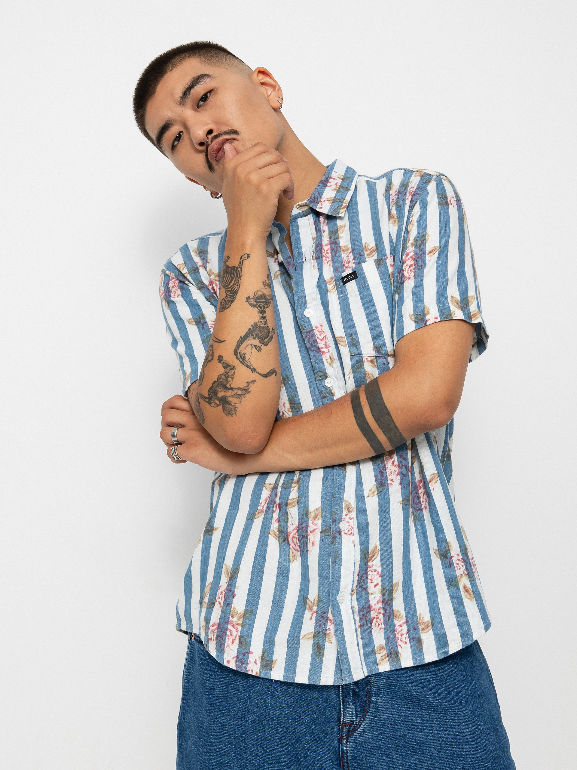 Košile RVCA Harbour (denim floral)