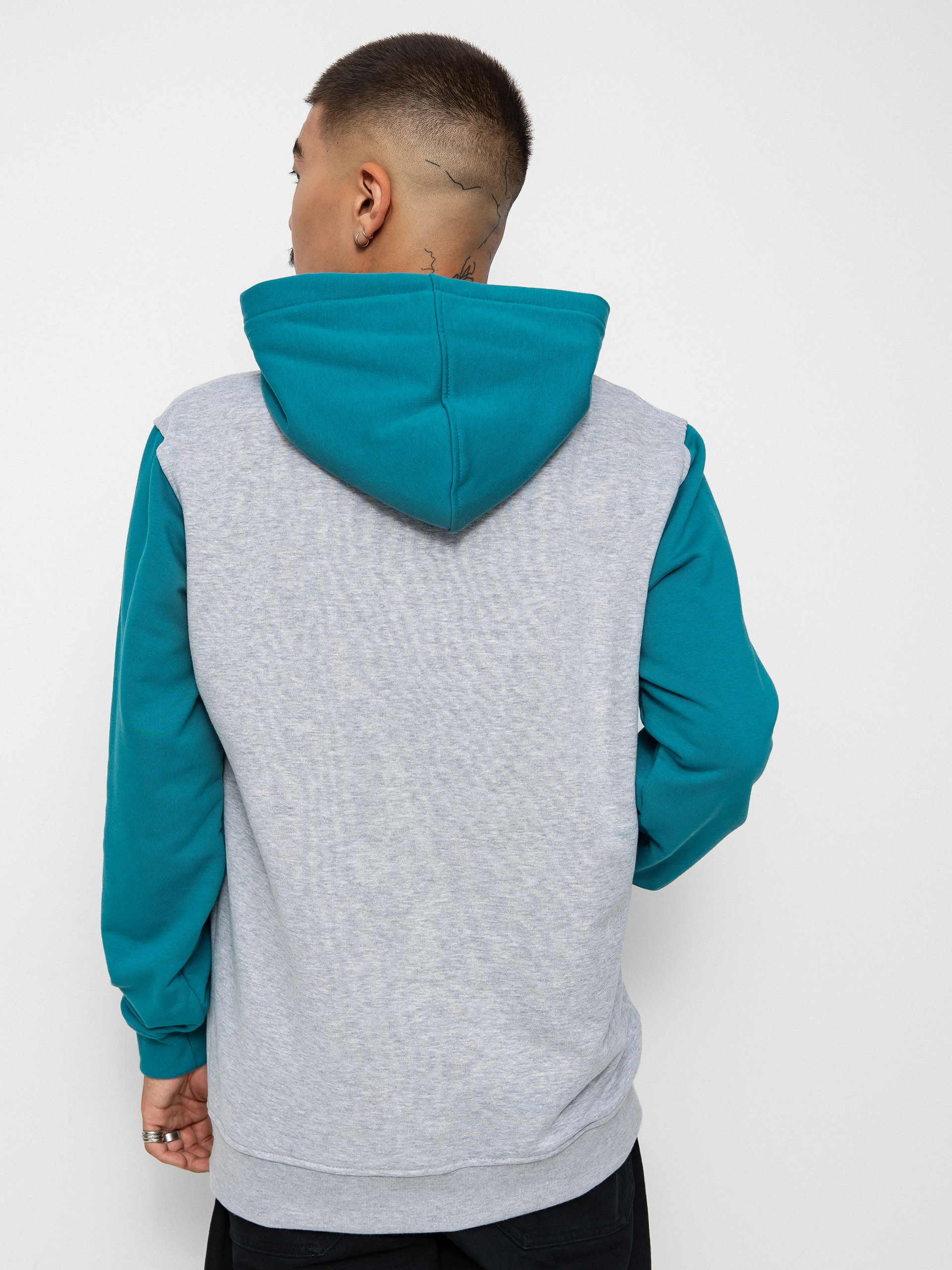 Mikina s kapucí Nervous Initial HD (ocean grey)