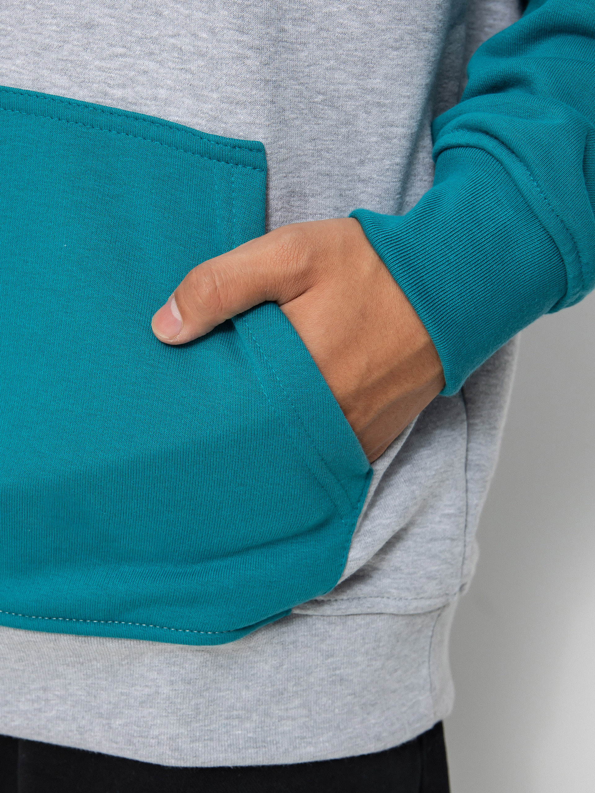 Mikina s kapucí Nervous Initial HD (ocean grey)