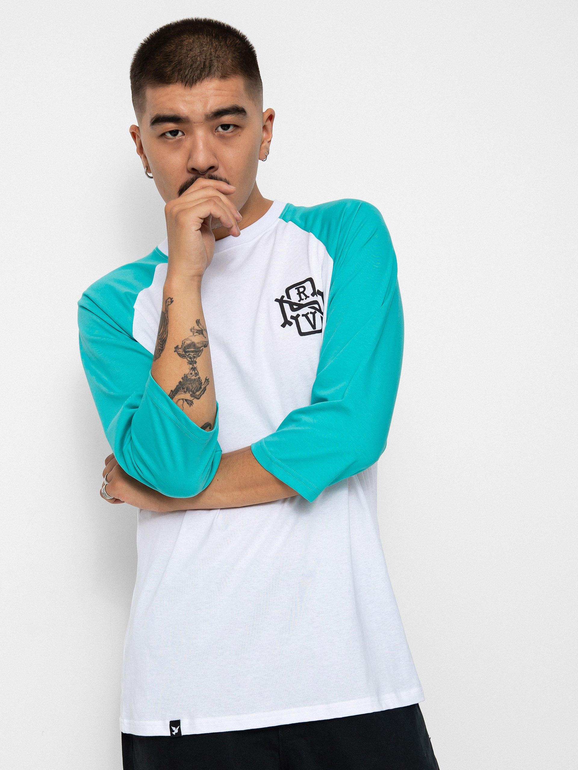 Triko Nervous Initial 3/4 (white ocean)