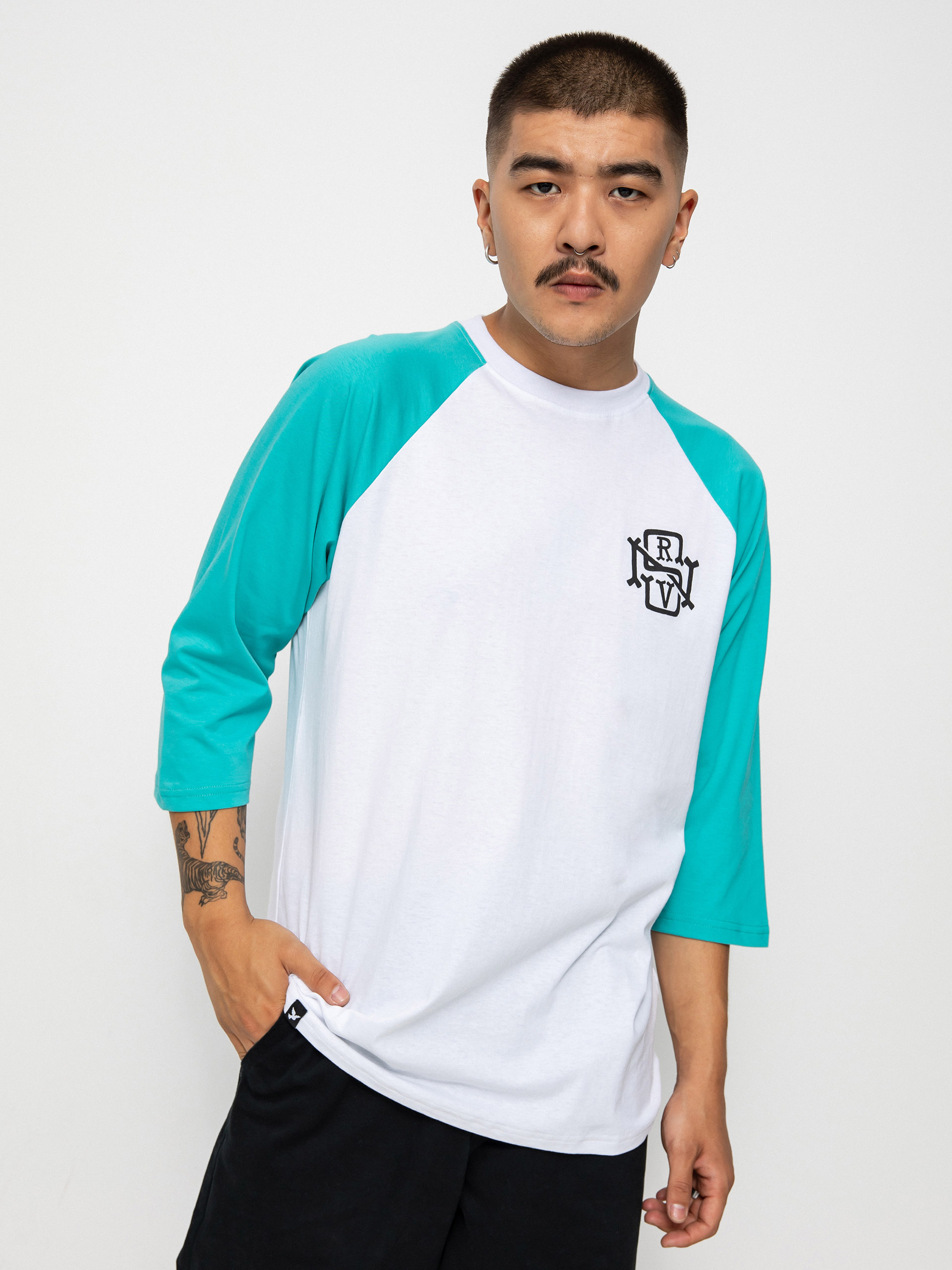 Triko Nervous Initial 3/4 (white ocean)