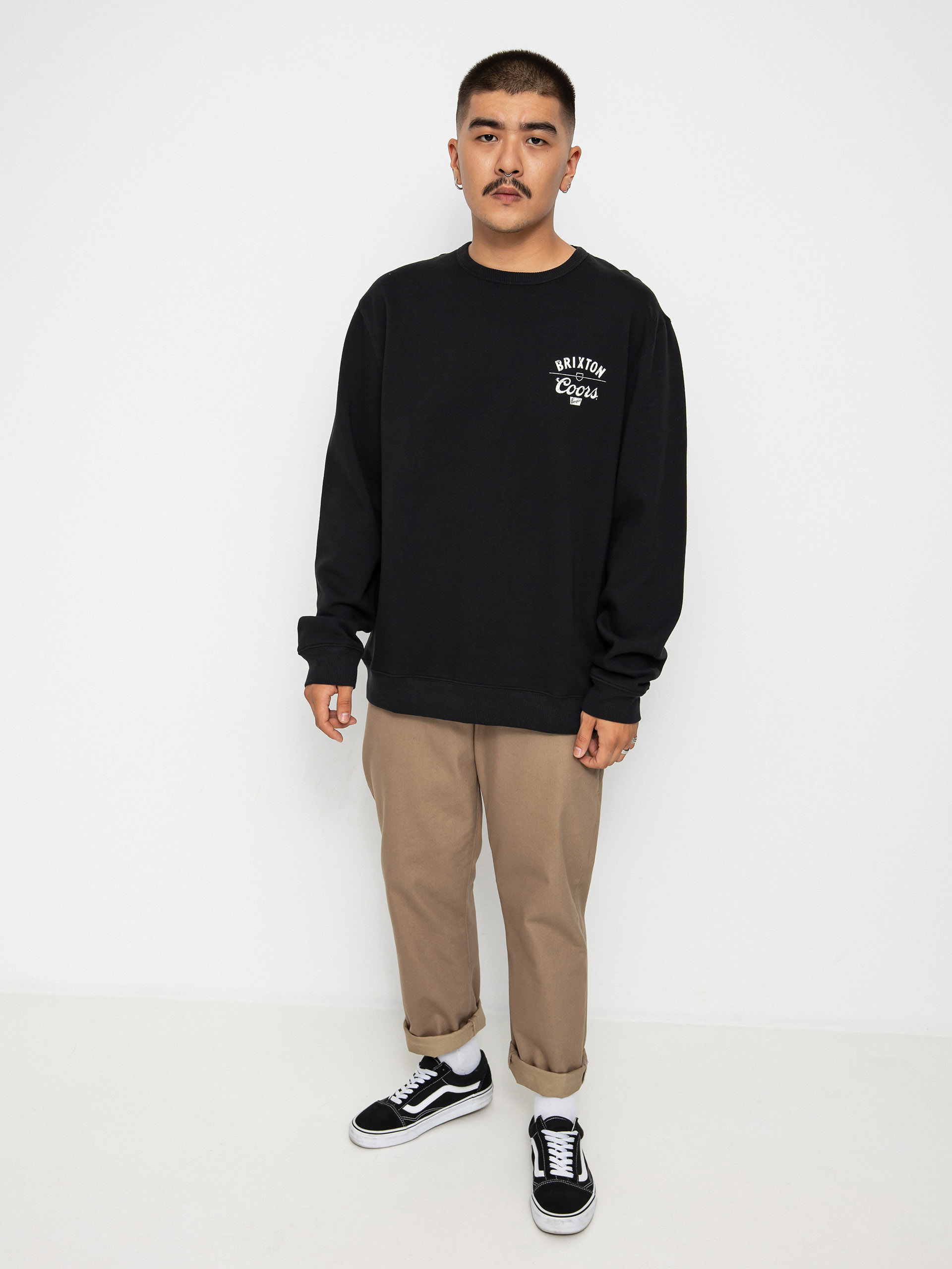 Mikina Brixton Coors Labor Crew (black)