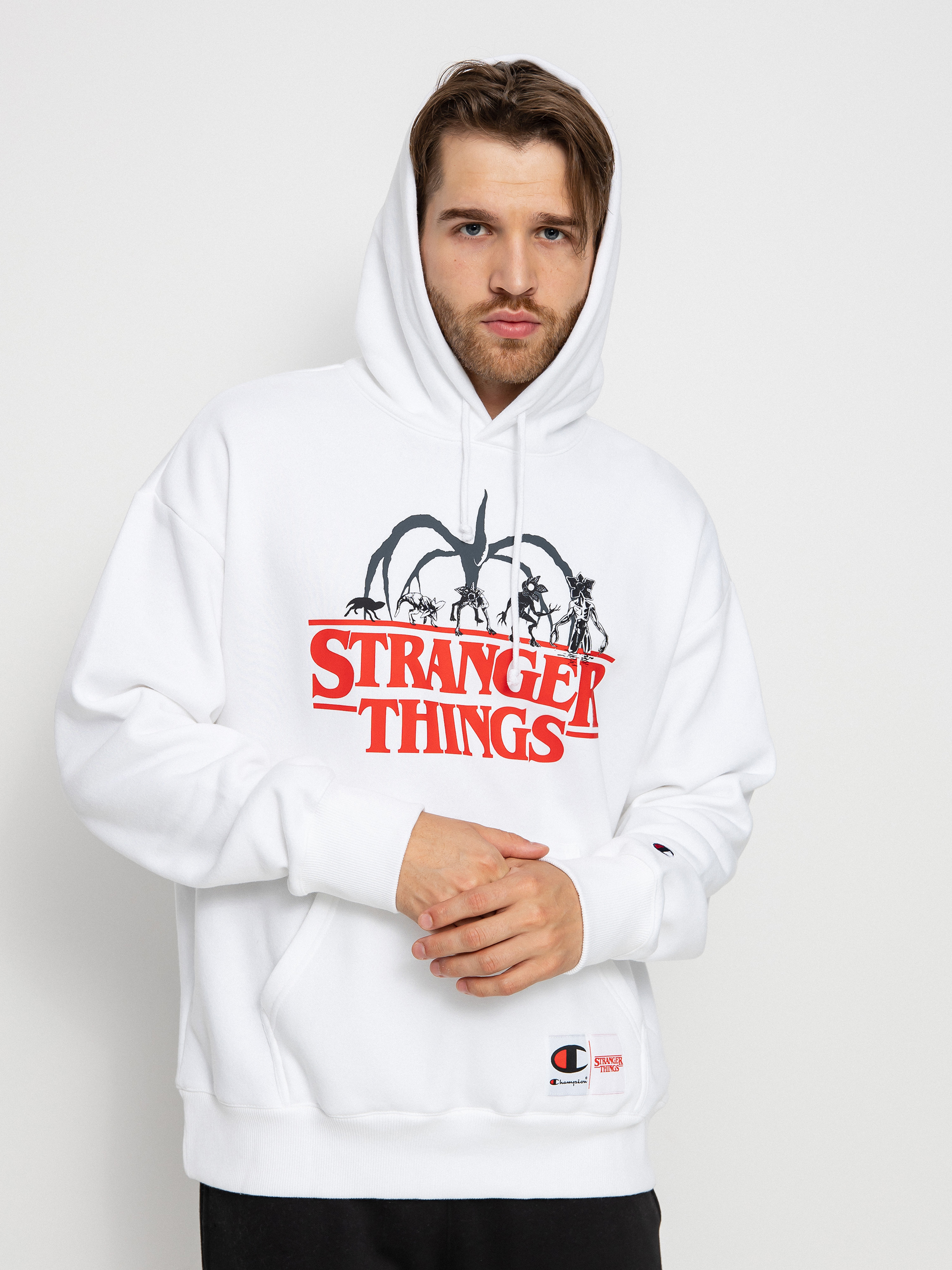 Mikina s kapucí Champion X Stranger Things Hooded Sweatshirt 217780 HD (wht)