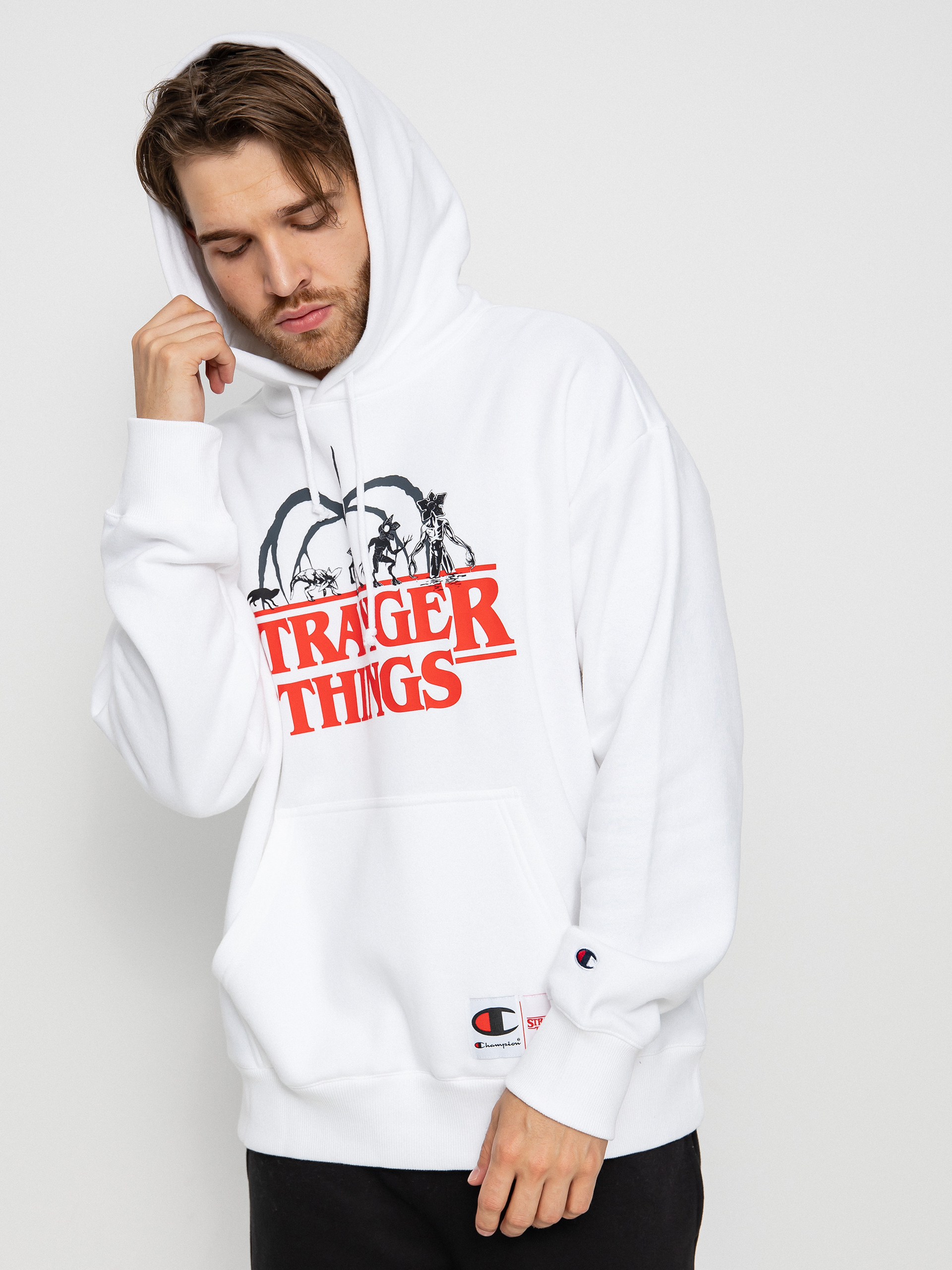 Mikina s kapucí Champion X Stranger Things Hooded Sweatshirt 217780 HD (wht)