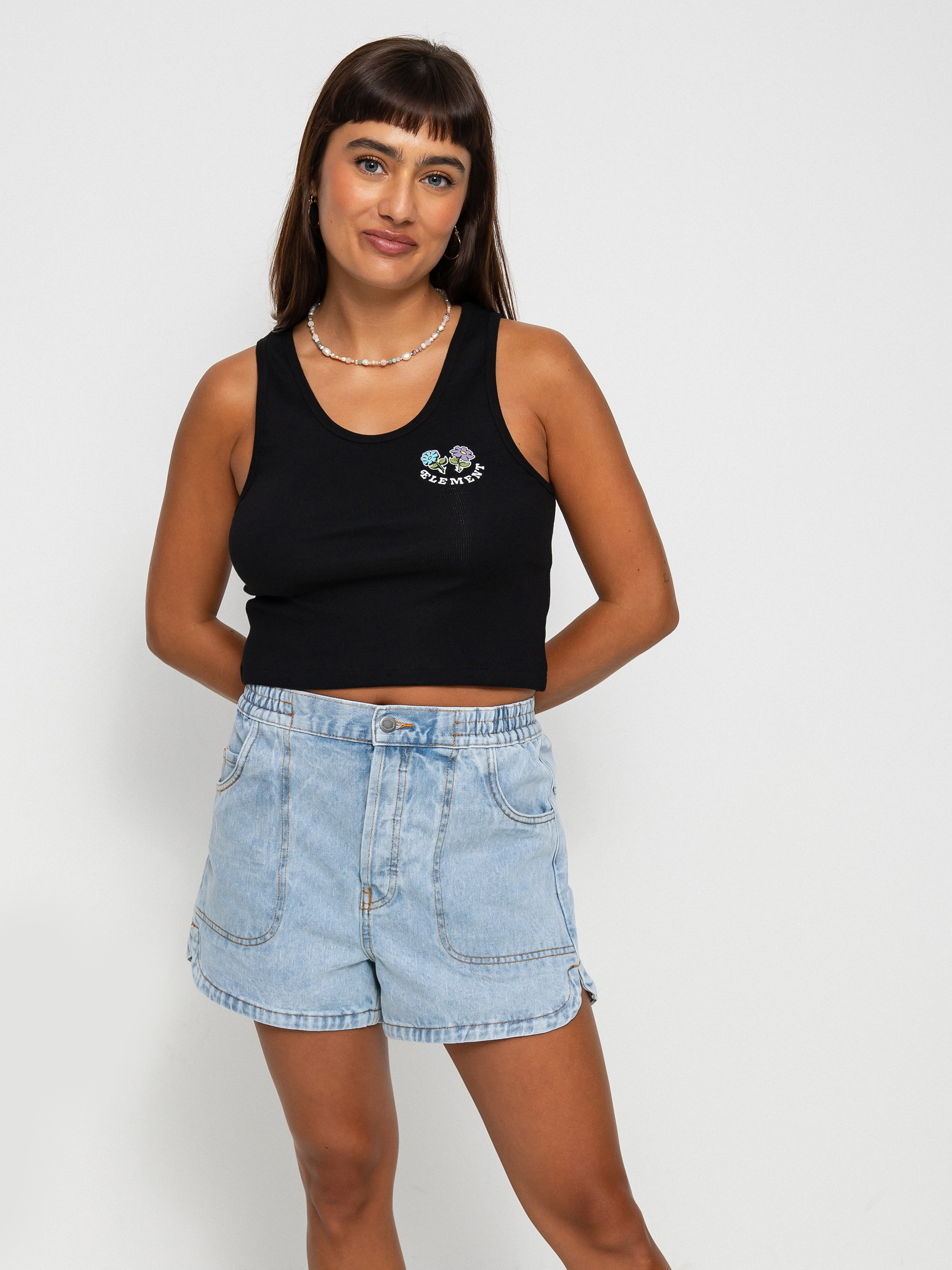 Tričko Element Smile Crop Wmn (flint black)