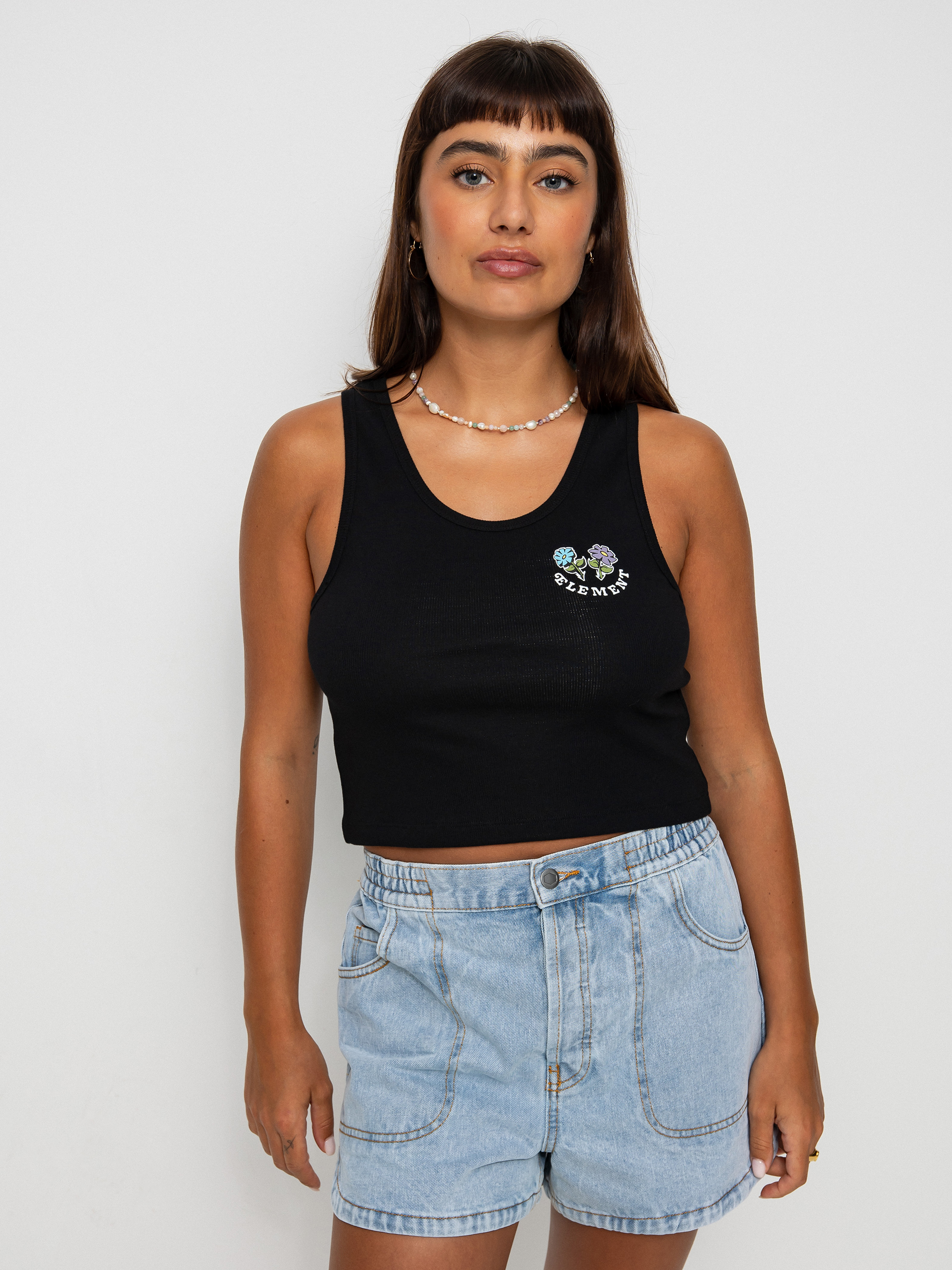 Tričko Element Smile Crop Wmn (flint black)