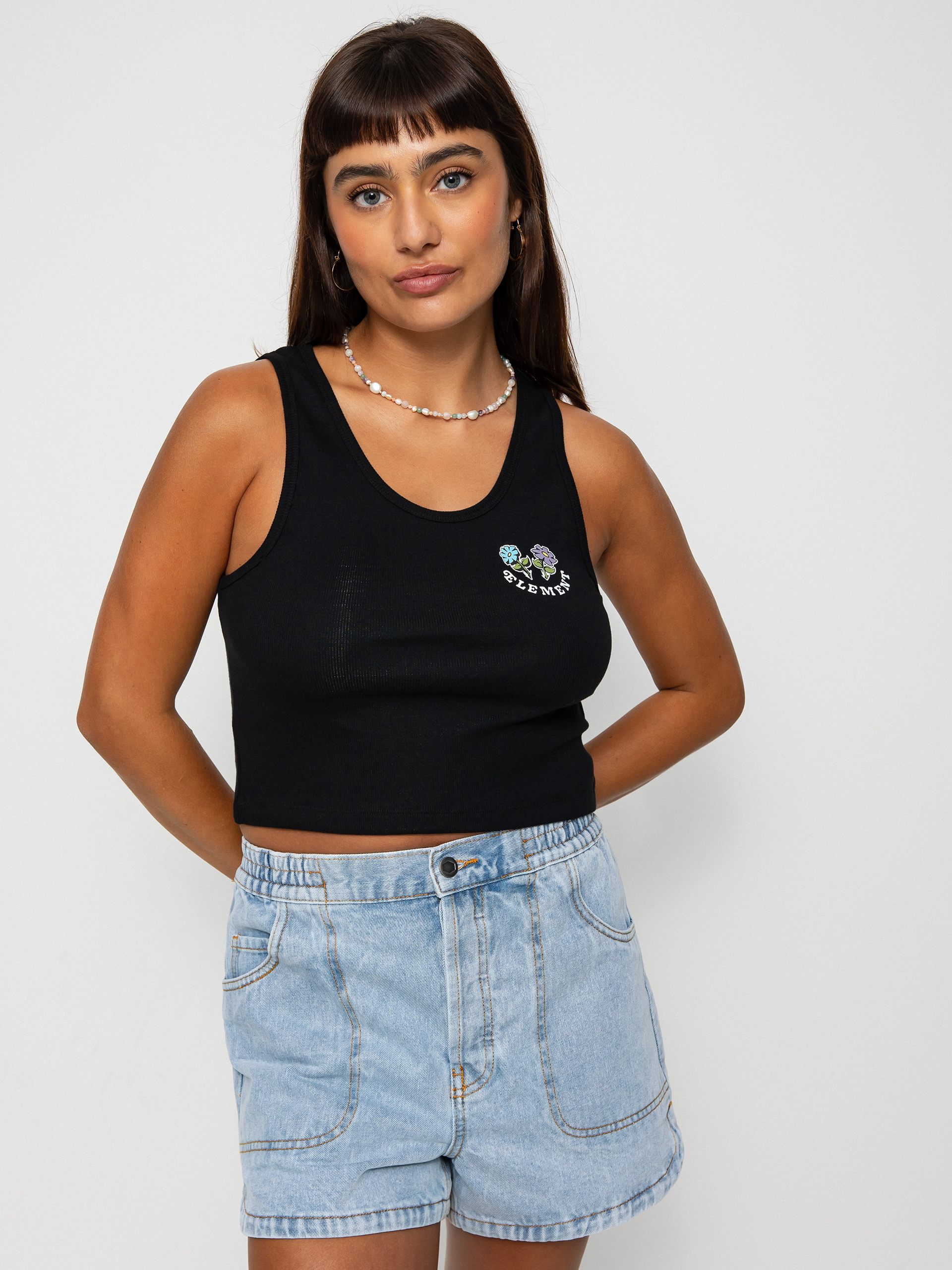 Tričko Element Smile Crop Wmn (flint black)
