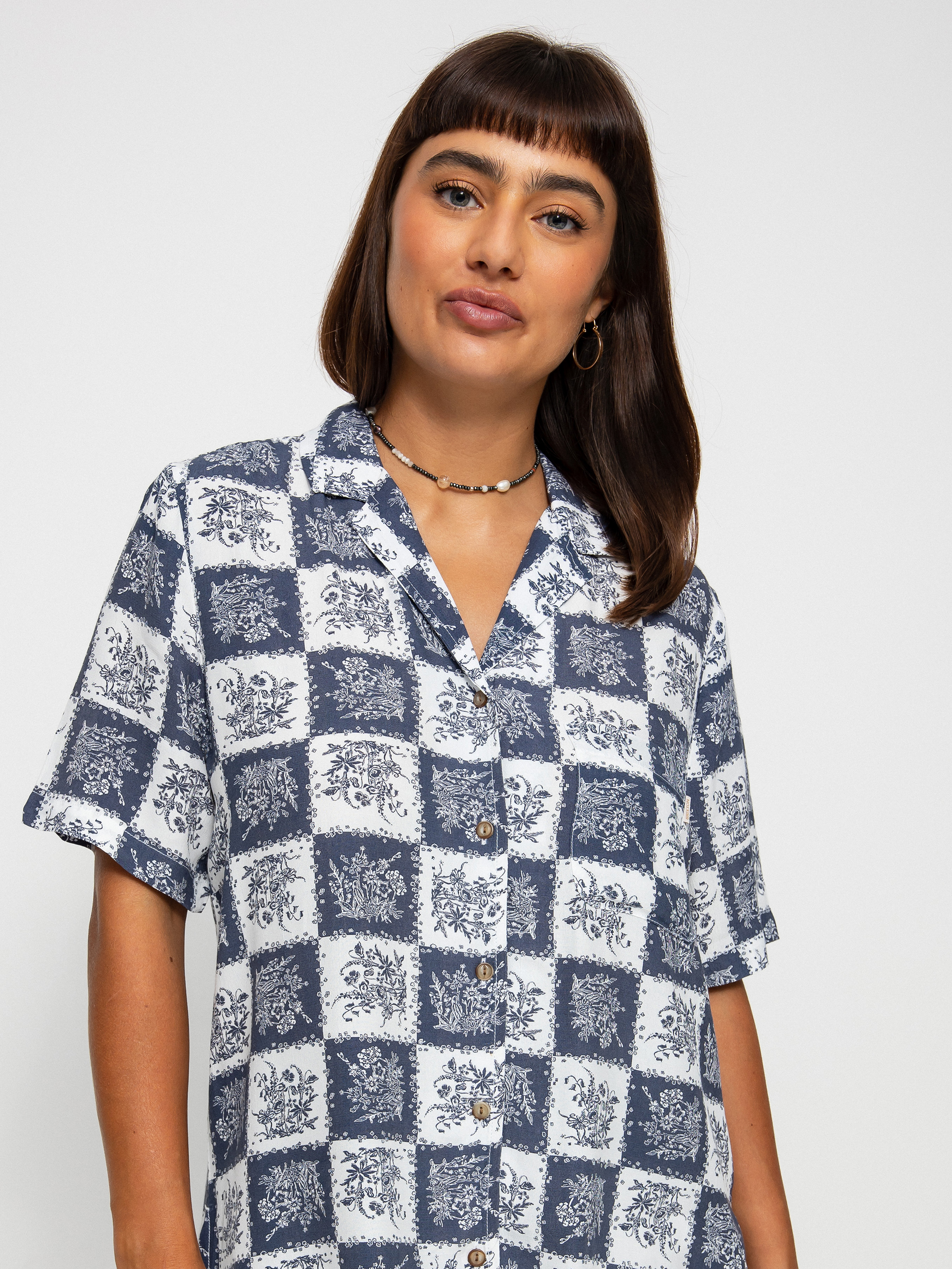 Košile Brixton Bunker Patchwork Bf Wmn (joe blue)