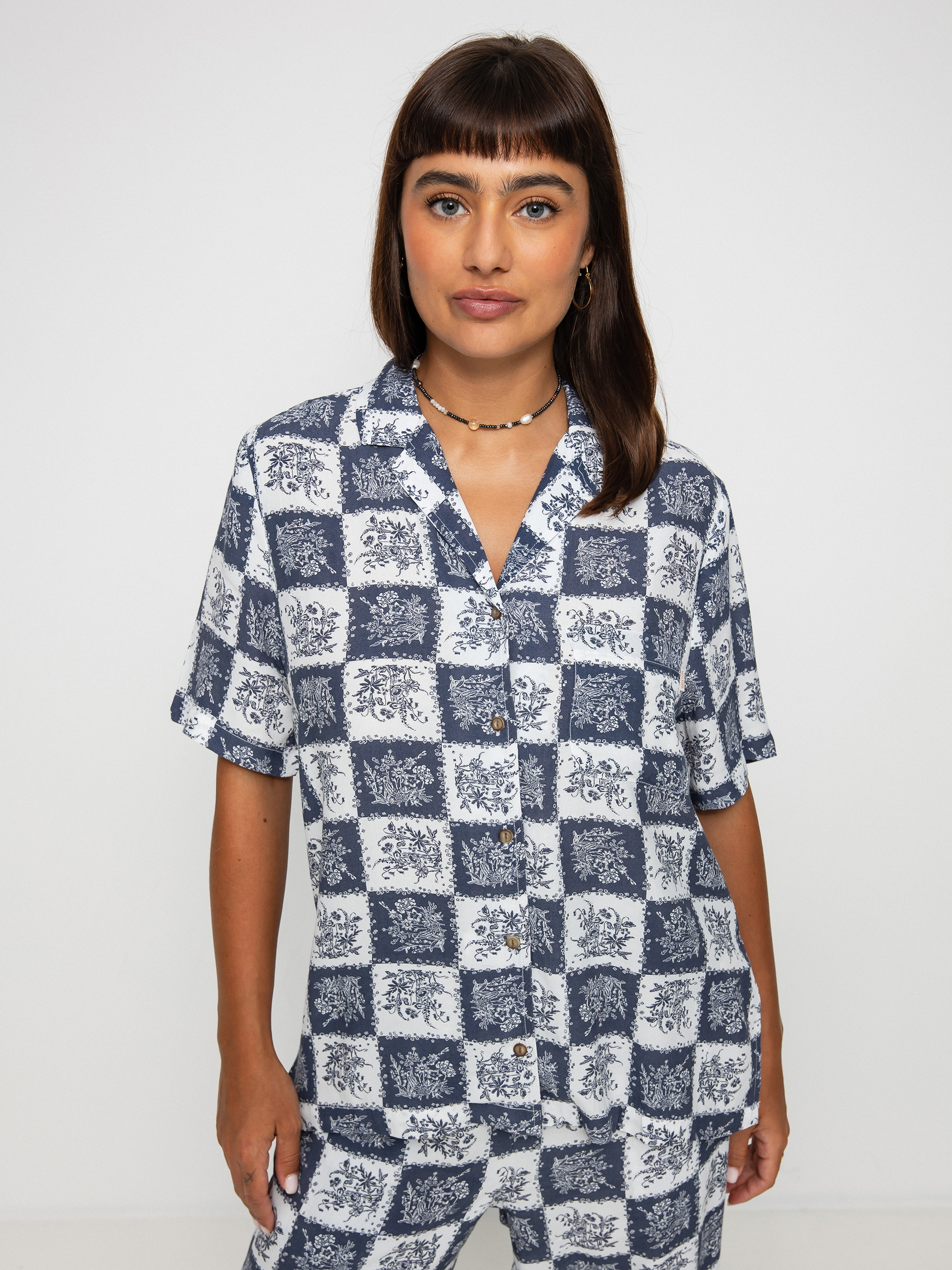 Košile Brixton Bunker Patchwork Bf Wmn (joe blue)