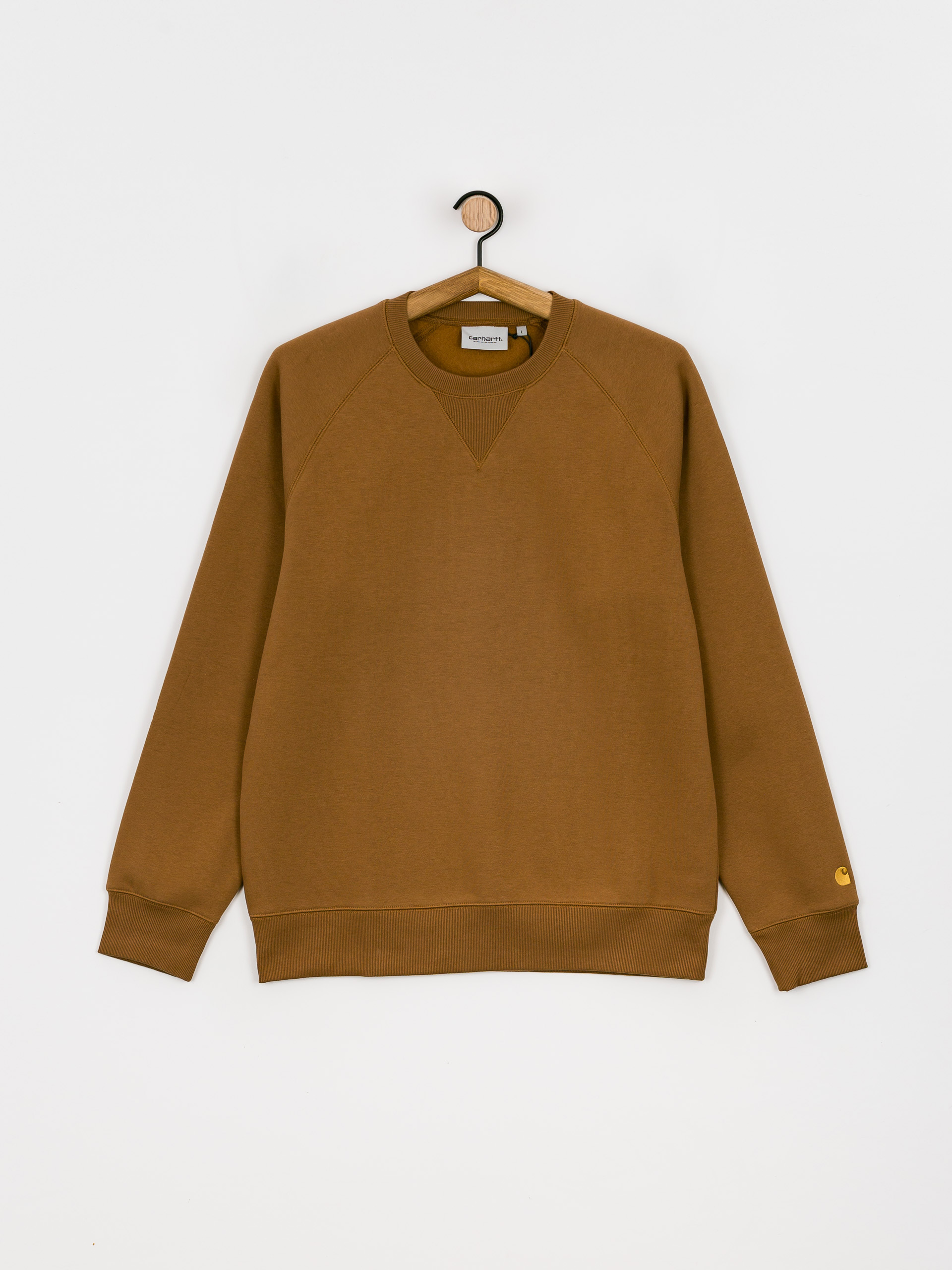 Mikina Carhartt WIP Chase (hamilton brown/gold)