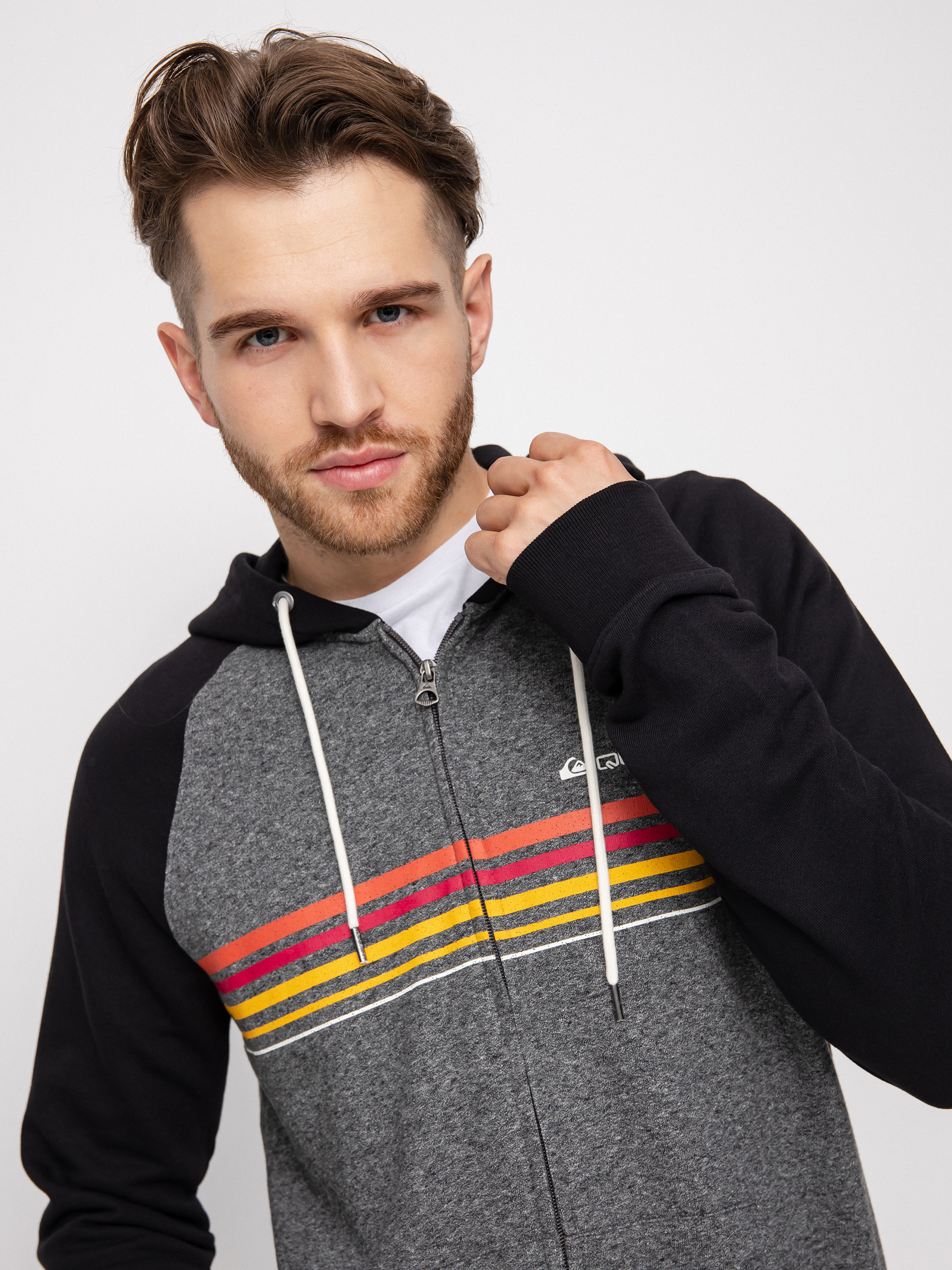 Mikina s kapucí Quiksilver Essentials Raglan ZHD (dark grey heather)