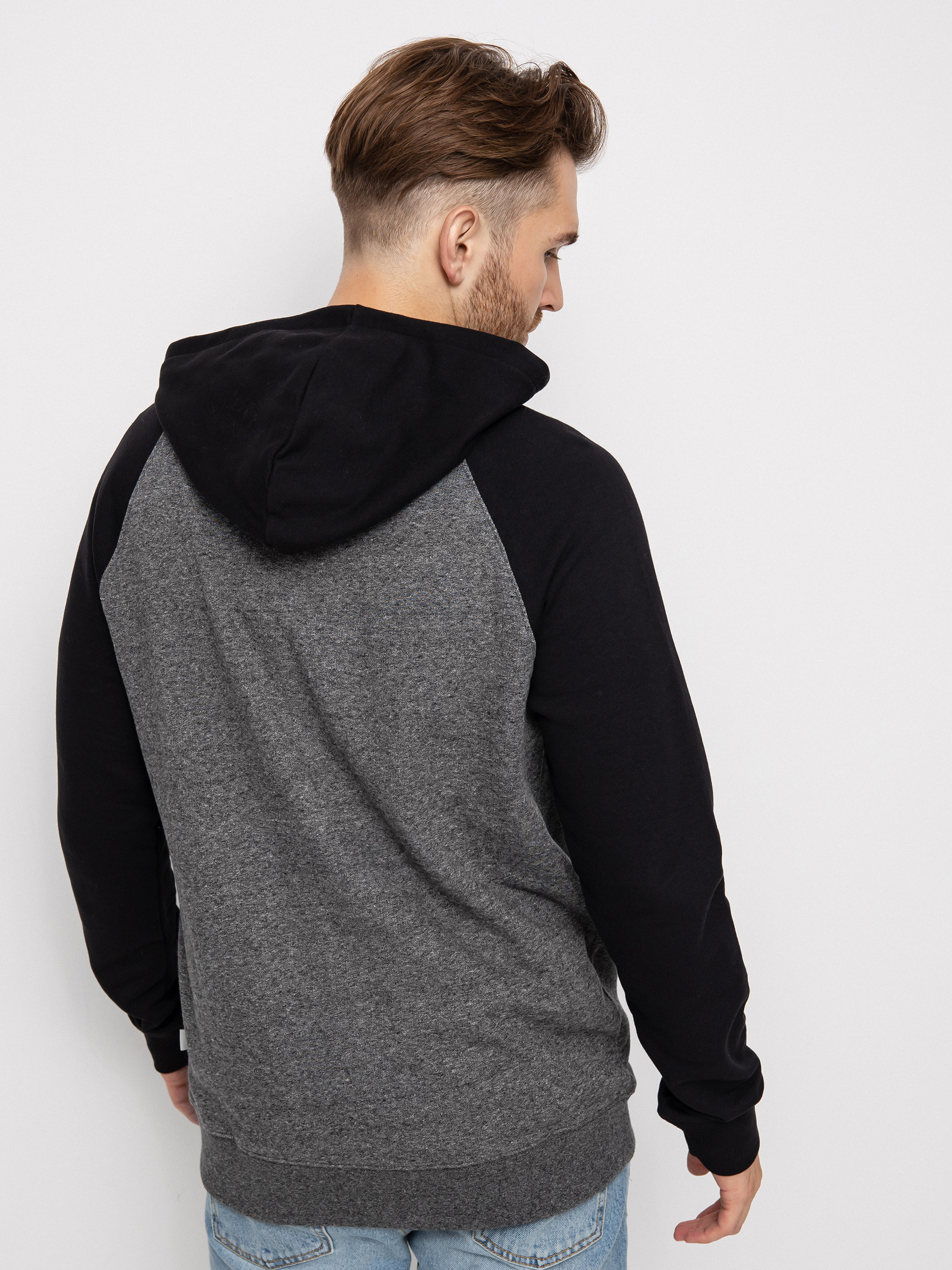 Mikina s kapucí Quiksilver Essentials Raglan ZHD (dark grey heather)