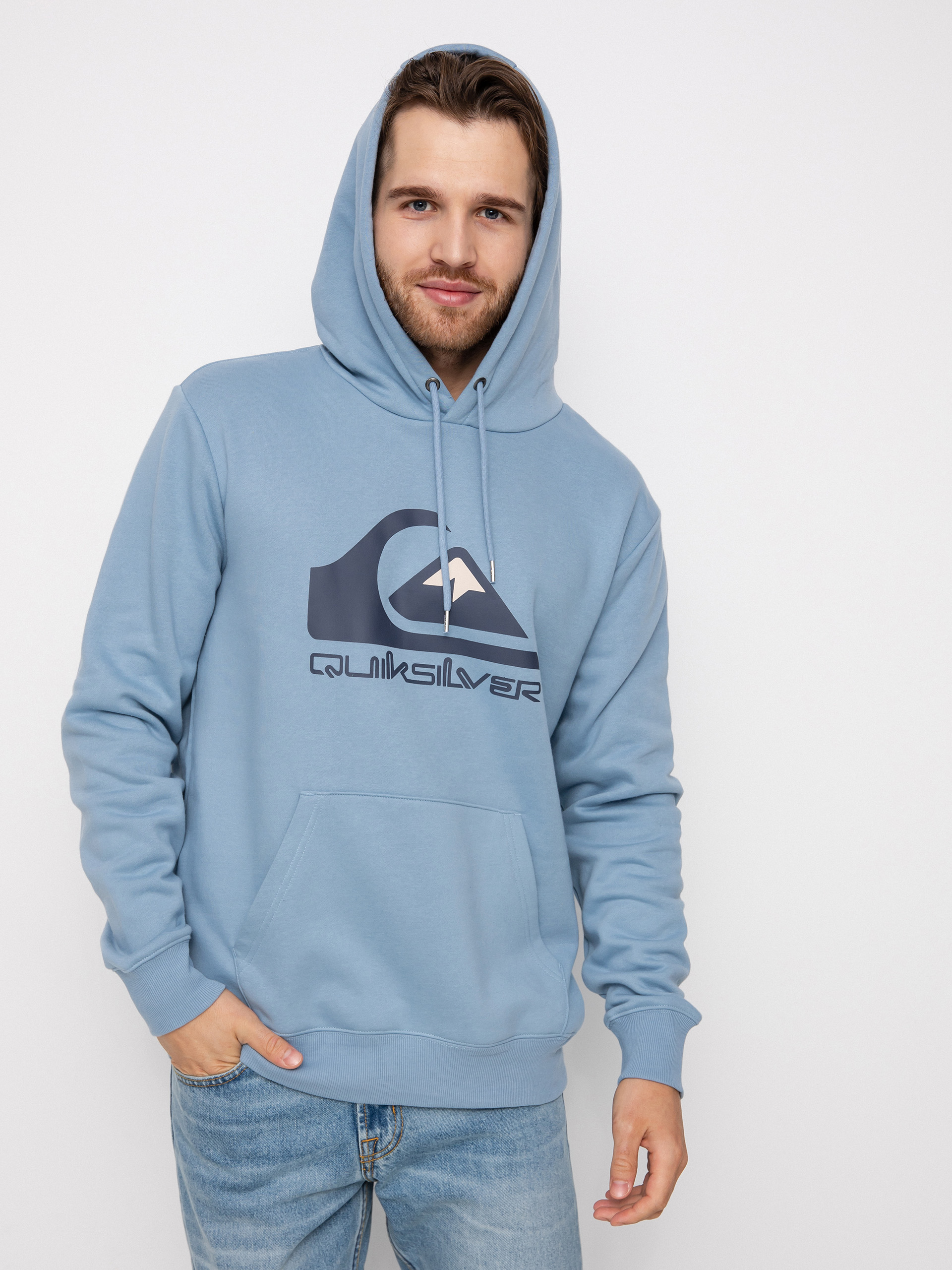Mikina s kapucí Quiksilver Big Logo HD (ashley blue)