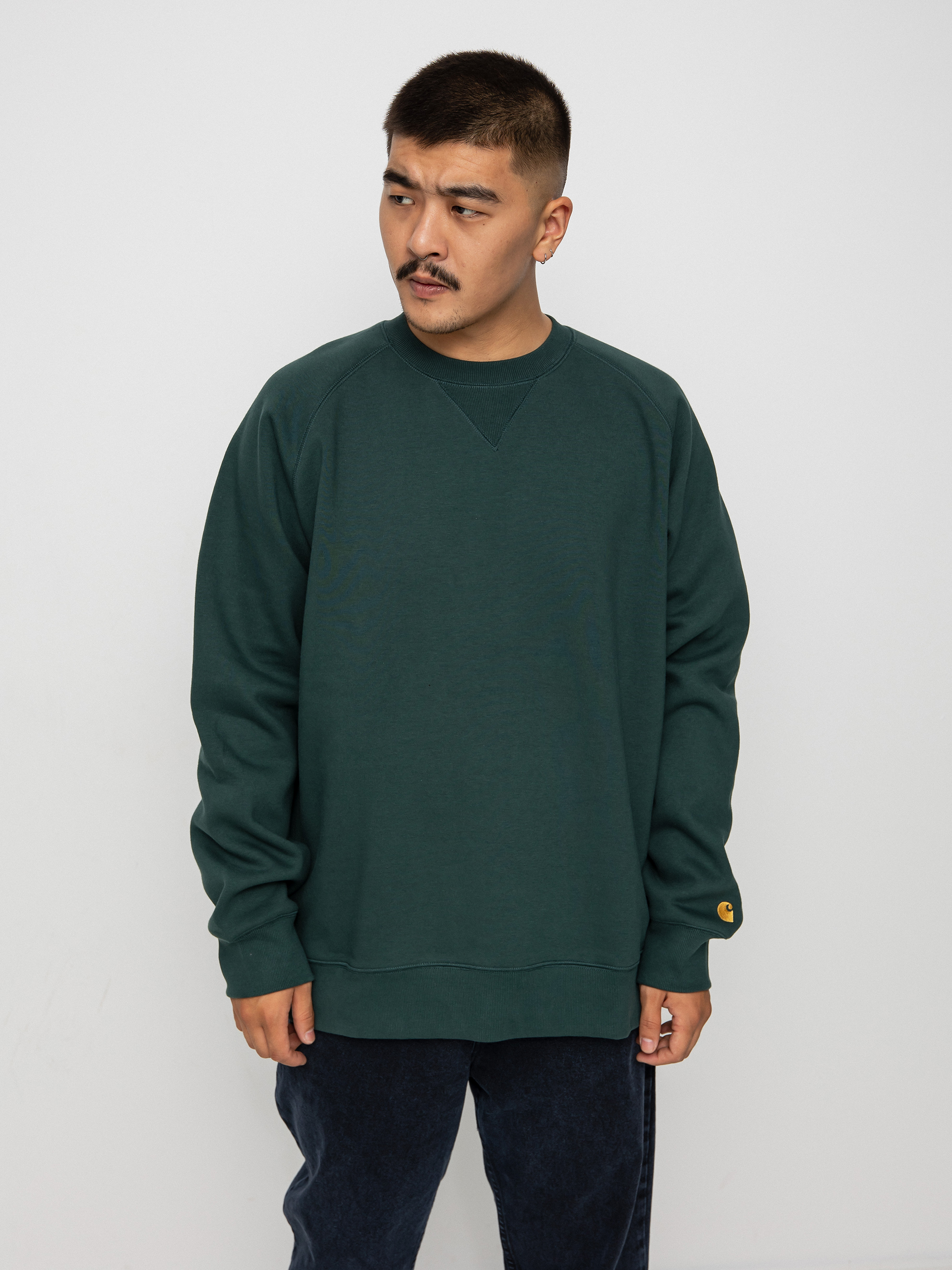 Mikina Carhartt WIP Chase (juniper/gold)