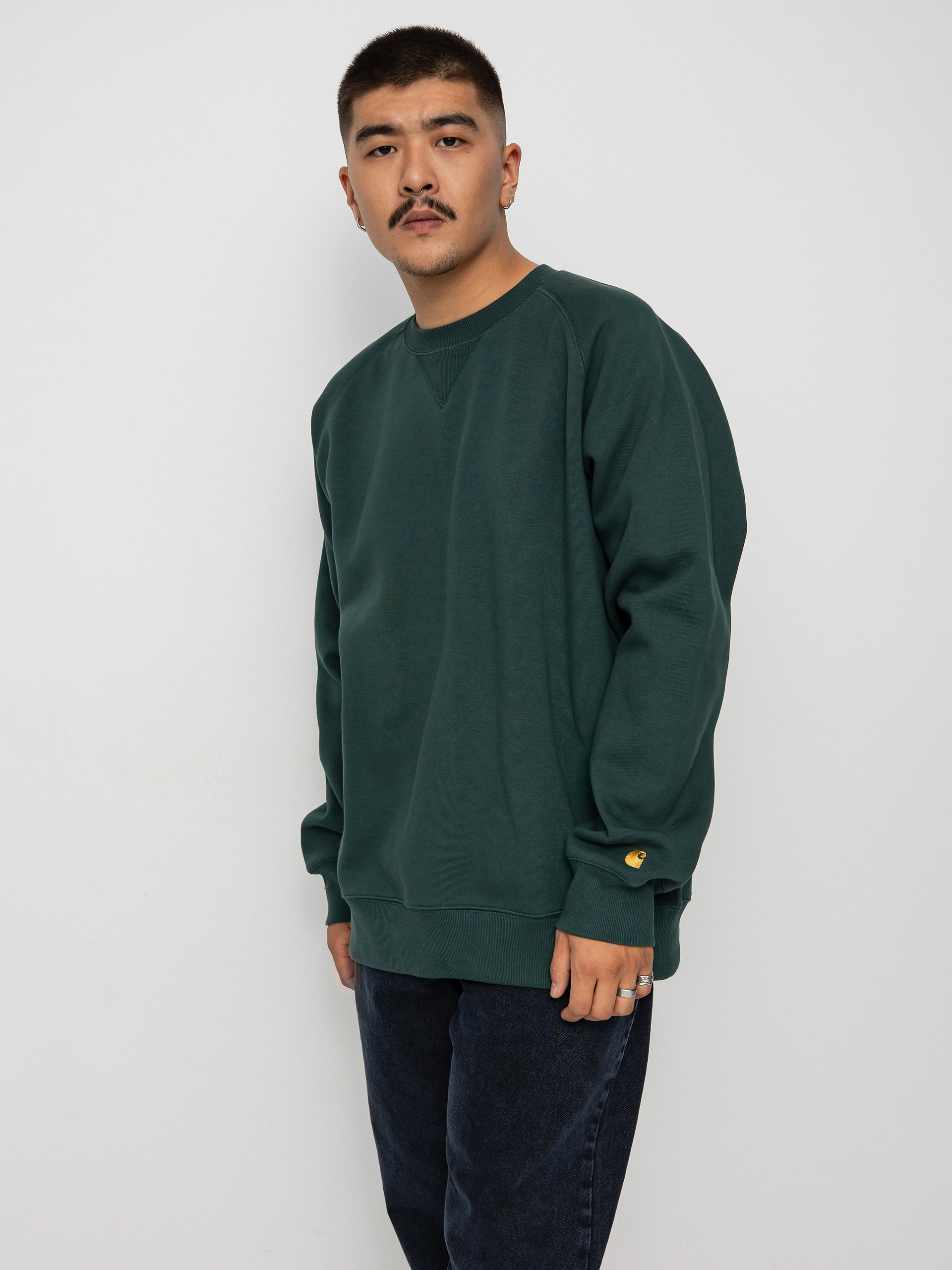 Mikina Carhartt WIP Chase (juniper/gold)