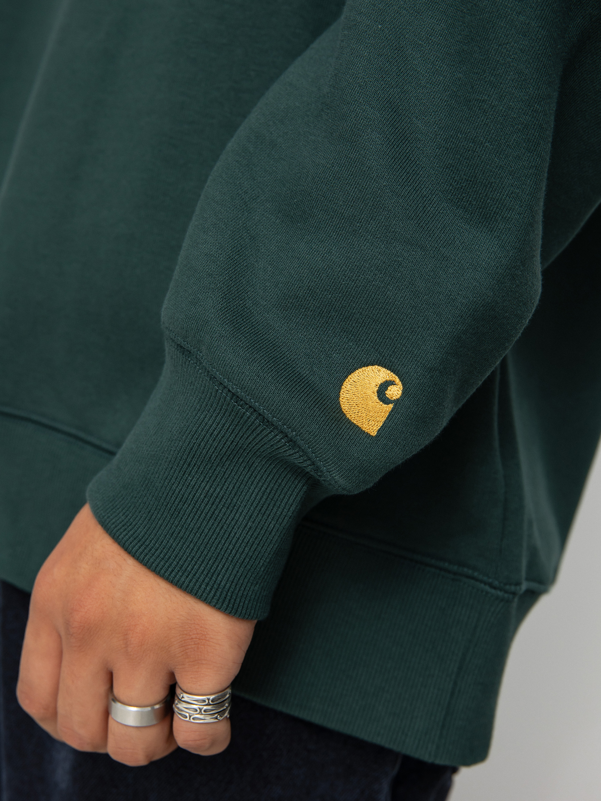 Mikina Carhartt WIP Chase (juniper/gold)