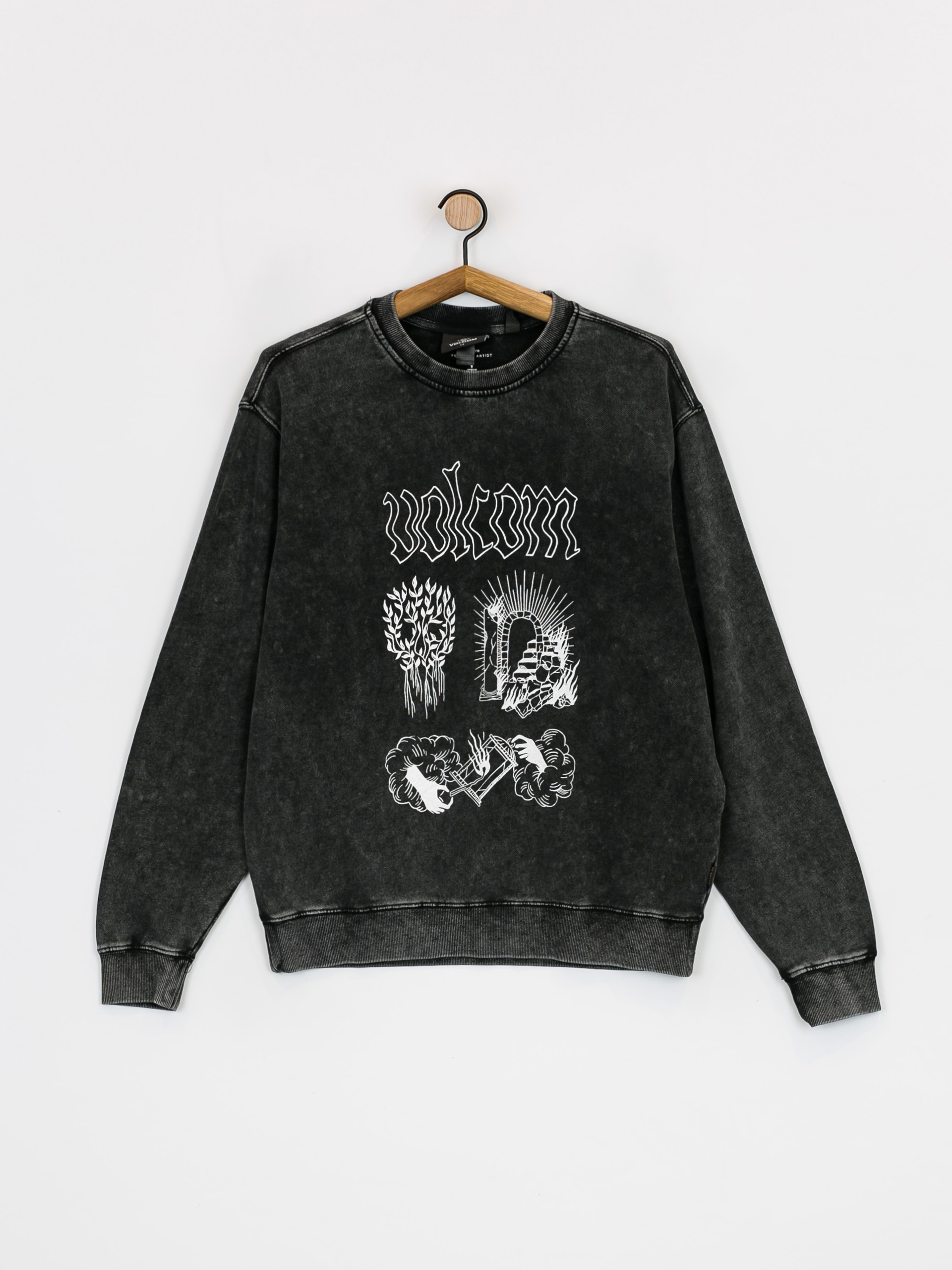 Mikina Volcom Fa Vaderetro Crew (black)