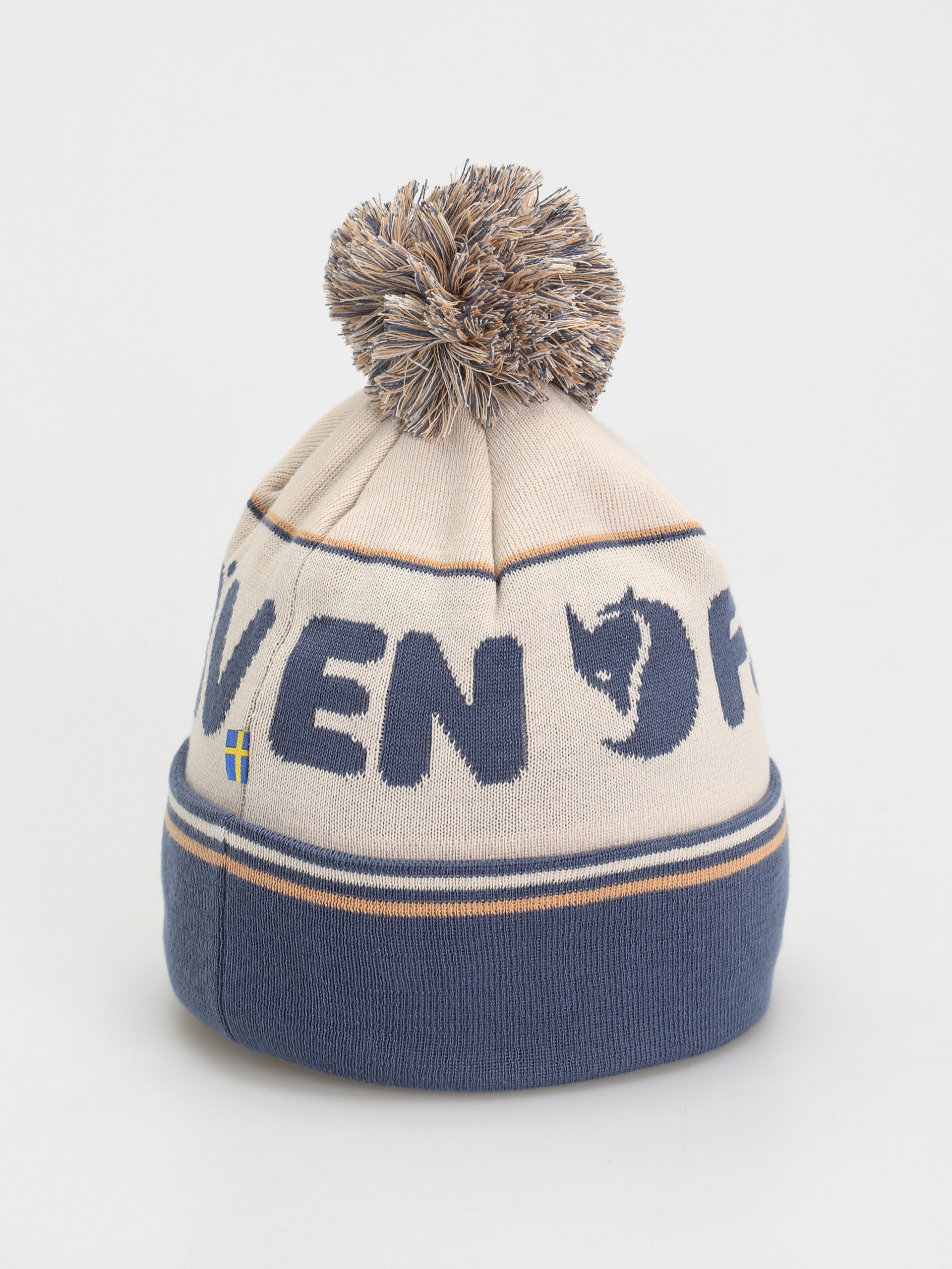Čepice Fjallraven Pom Hat (chalk white/indigo blue)