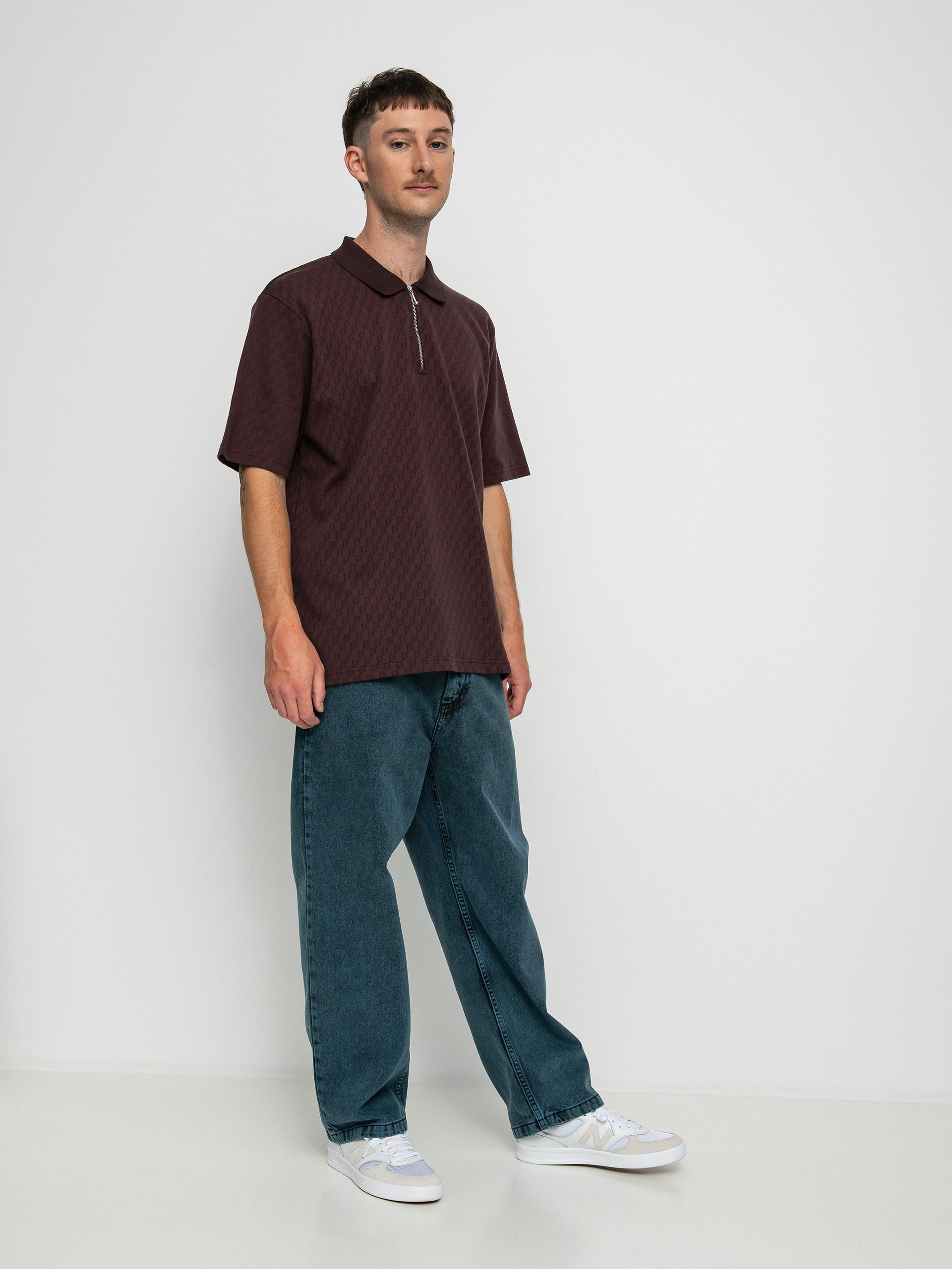 Polo tričko Polar Skate Zip (bordeaux)