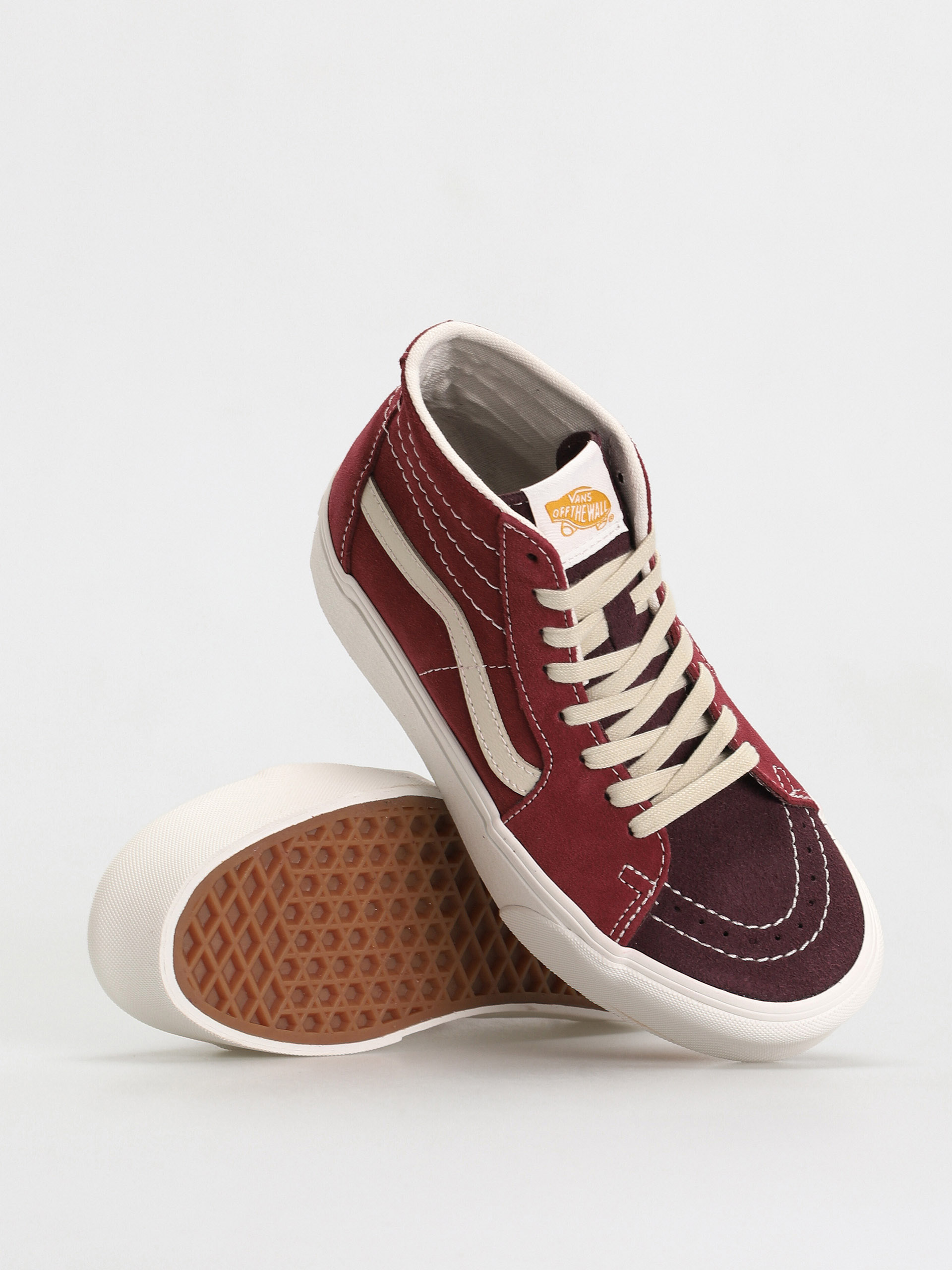 Boty Vans Sk8 Hi Tapered Stackform (varsity suede tawny port)
