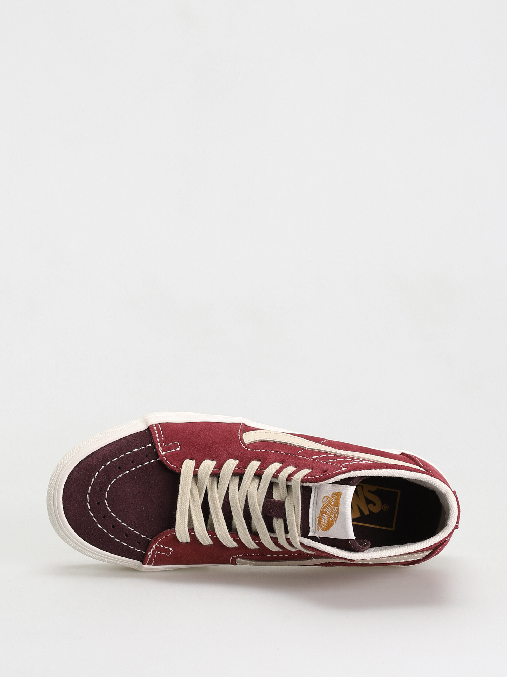 Boty Vans Sk8 Hi Tapered Stackform (varsity suede tawny port)