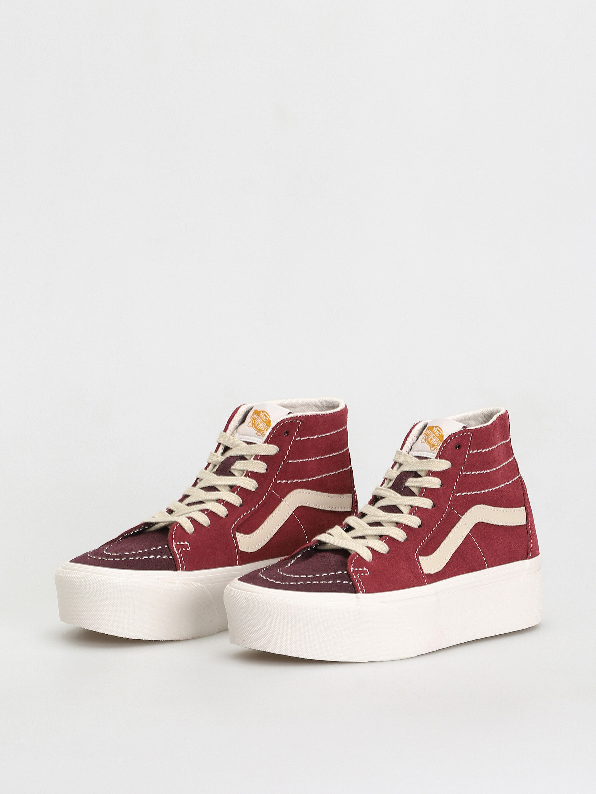 Boty Vans Sk8 Hi Tapered Stackform (varsity suede tawny port)