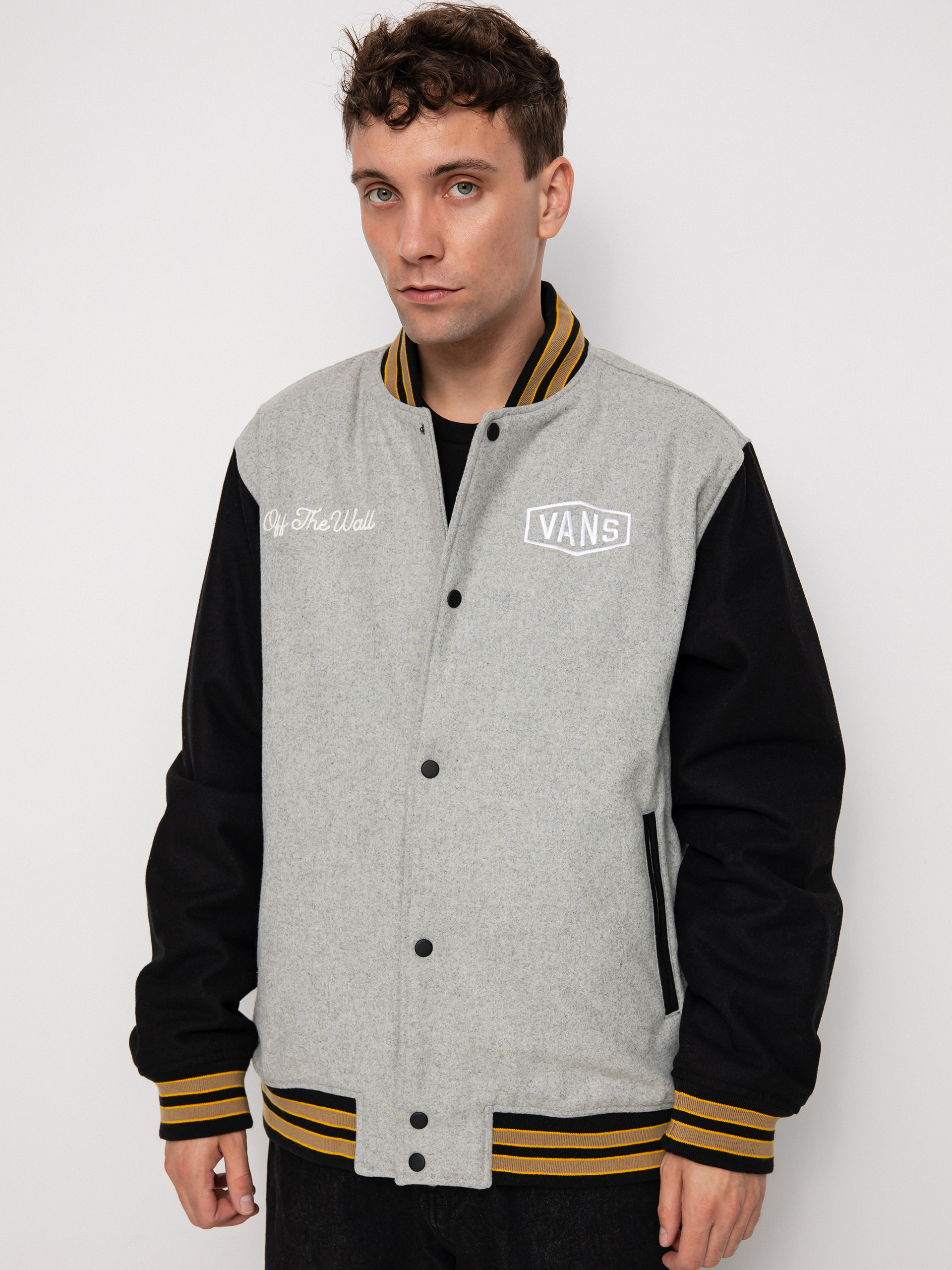 Bunda Vans Checkerboard Research Varsity (checkerboard research charcoal heather/b)