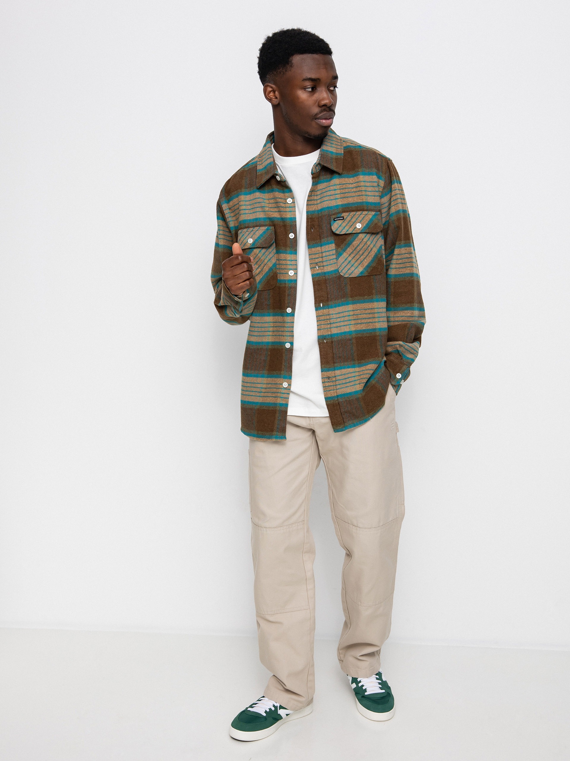 Košile Brixton Bowery Flannel Ls (mojave/heather grey/desert pal)