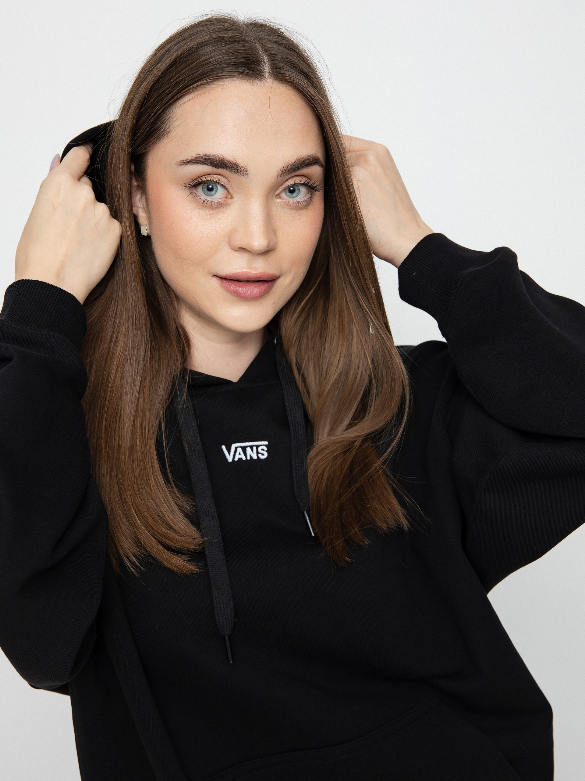 Mikina s kapucí Vans Flying V Uniw Ft Ls HD Wmn (flying v black)