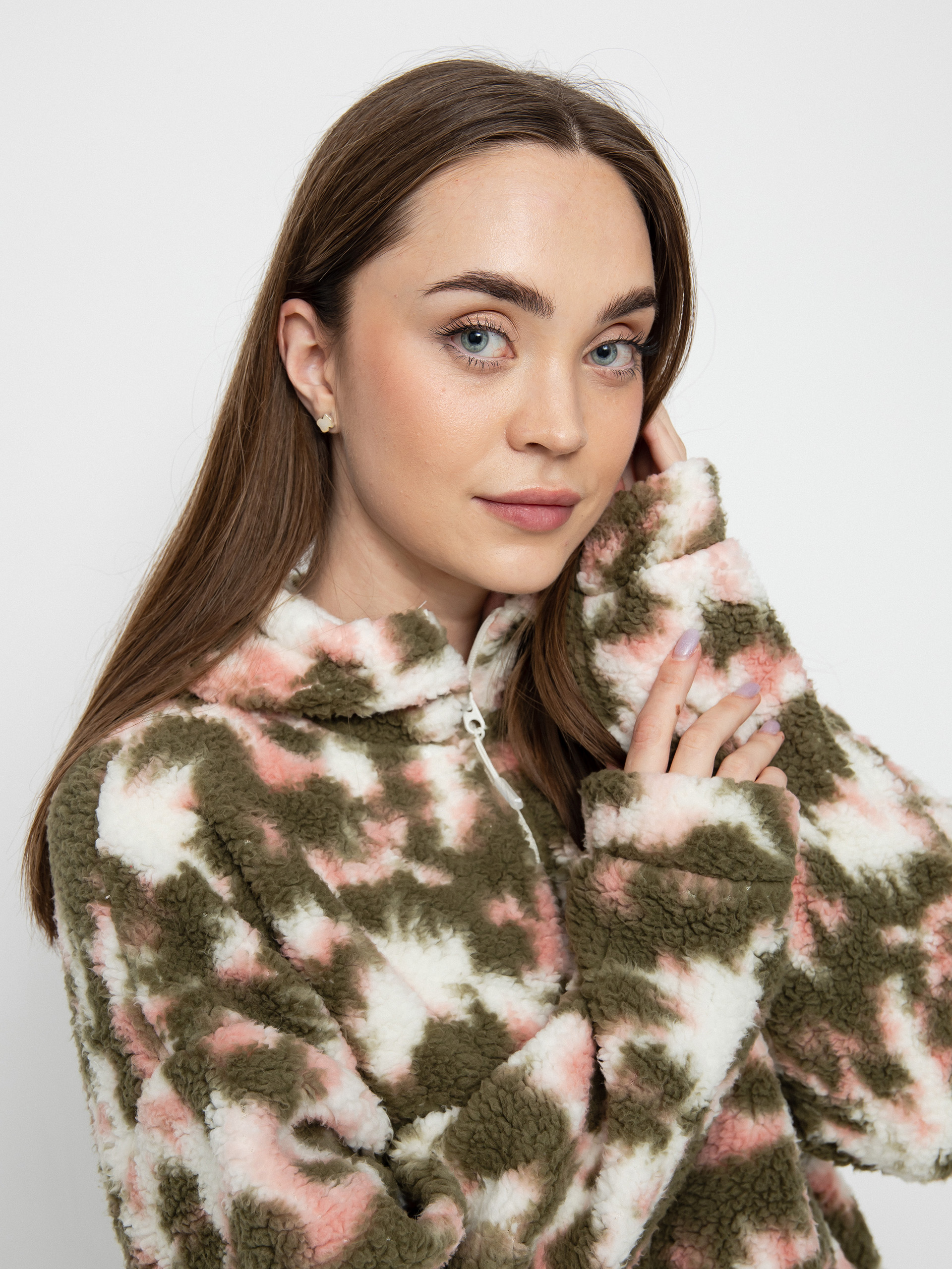 Dámský Fleecová mikina Roxy Like A Lucky Day Printed (deep lichen green nimal)