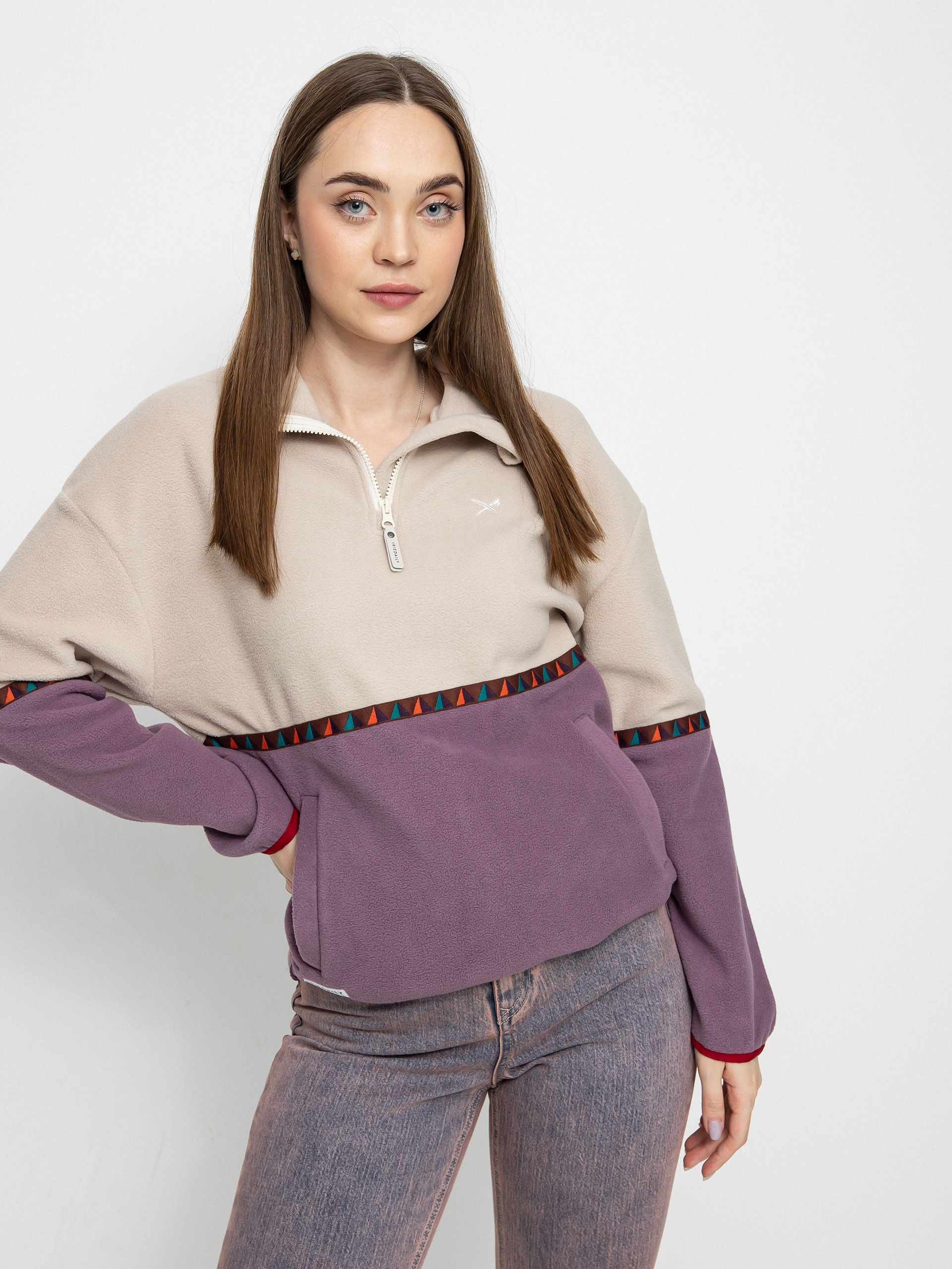 Fleecovu00e1 mikina Iriedaily Holina Fleece Troyer Wmn (beige)