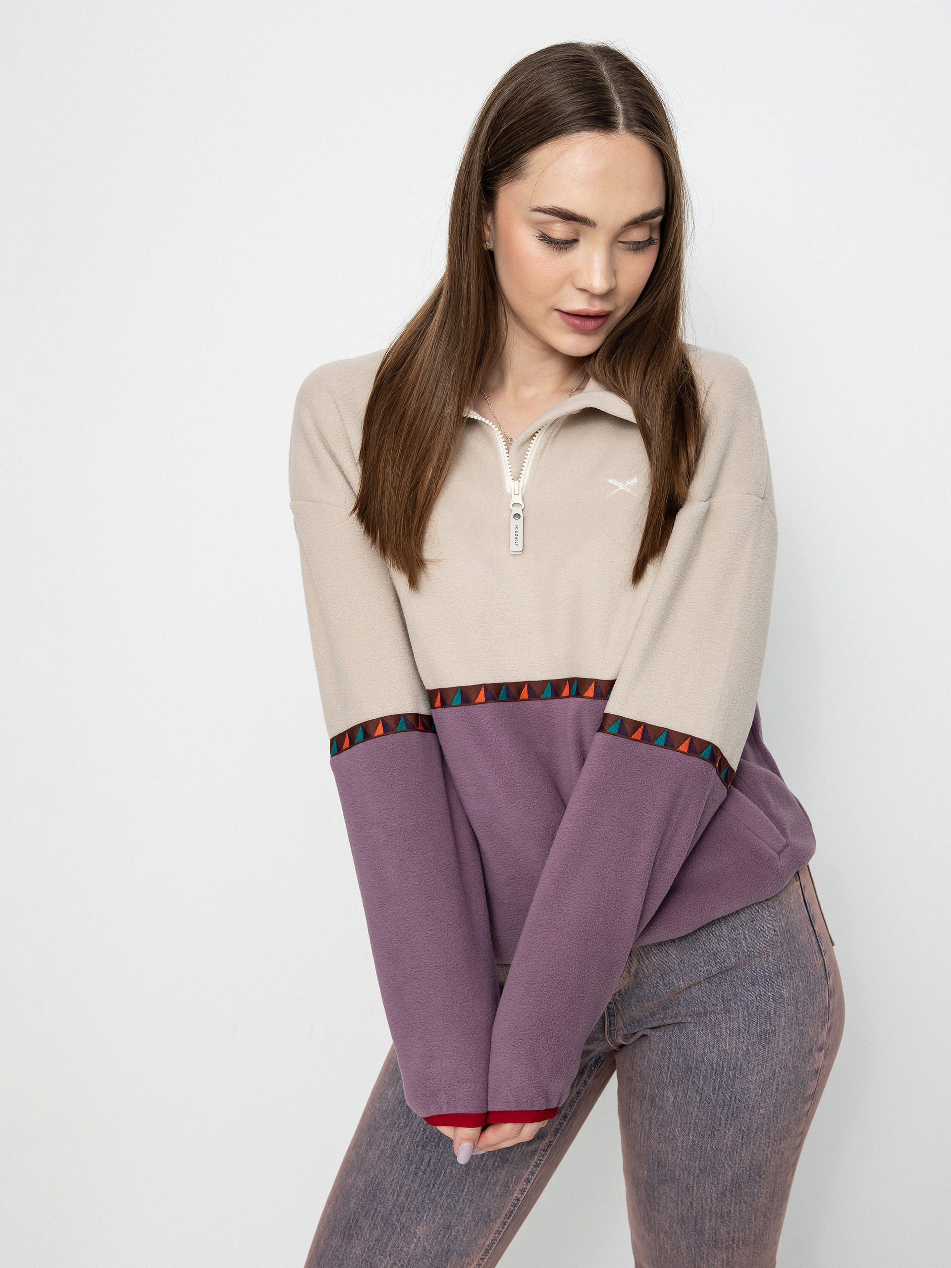 Dámský Fleecová mikina Iriedaily Holina Fleece Troyer (beige)