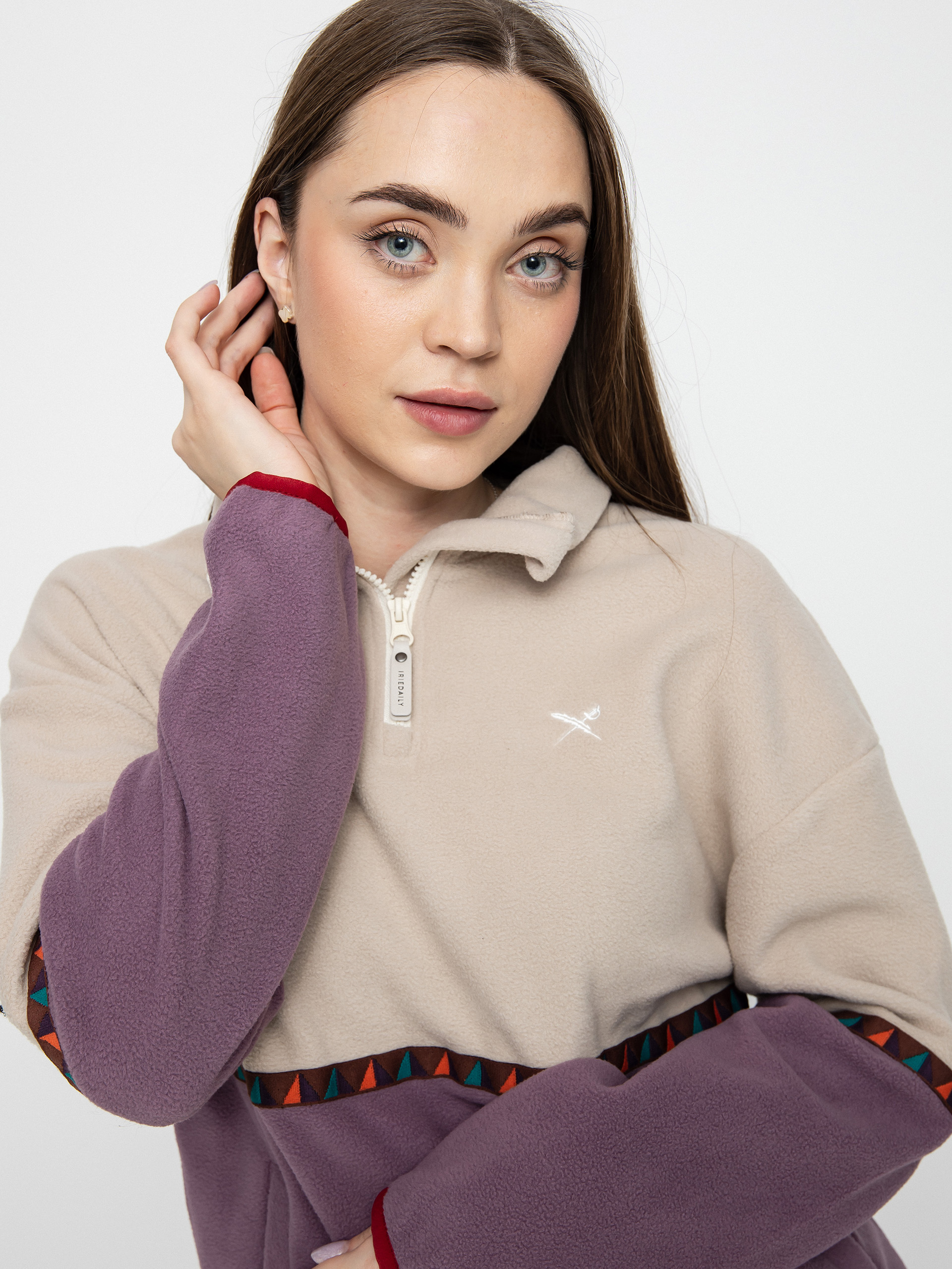 Dámský Fleecová mikina Iriedaily Holina Fleece Troyer (beige)