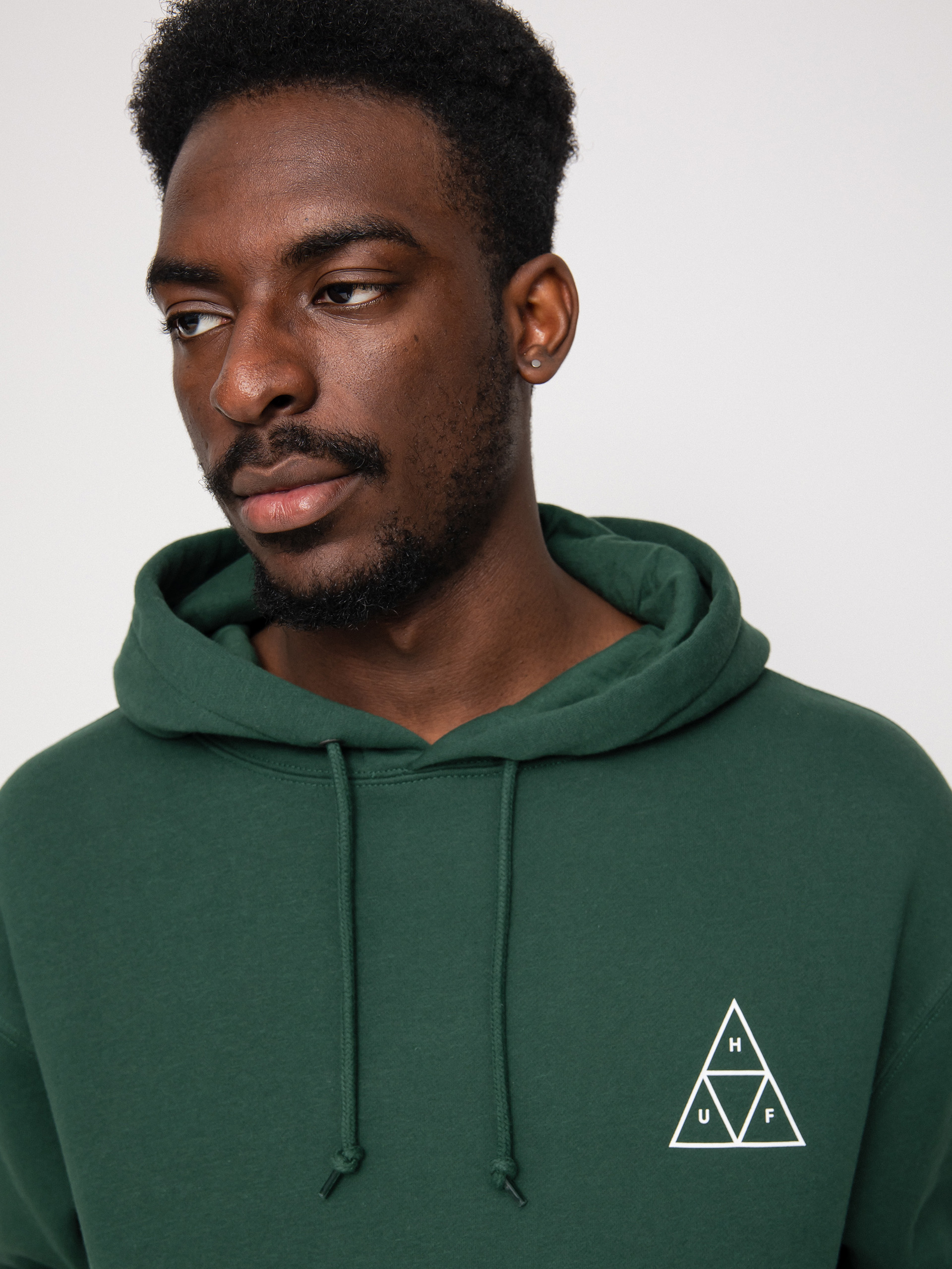 Mikina s kapucí HUF Essentials Triple Triangle HD (forest green)