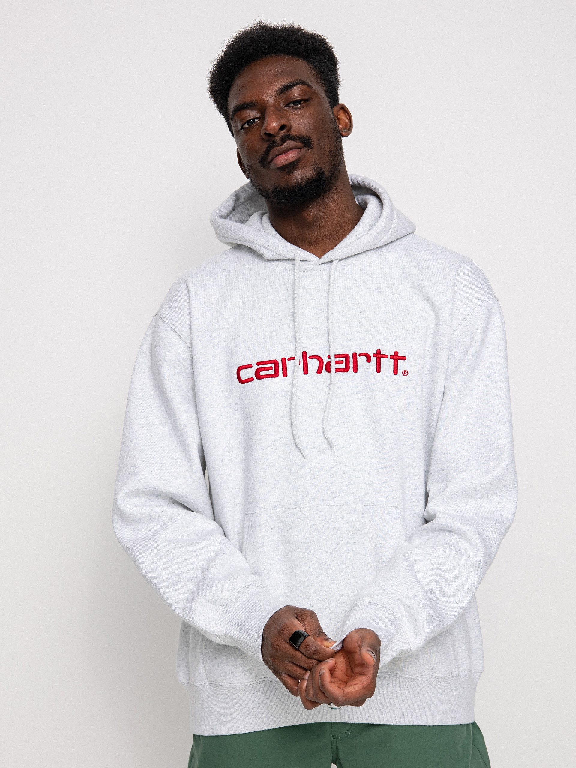 Mikina s kapucí Carhartt WIP Carhartt HD (ash heather/rocket)