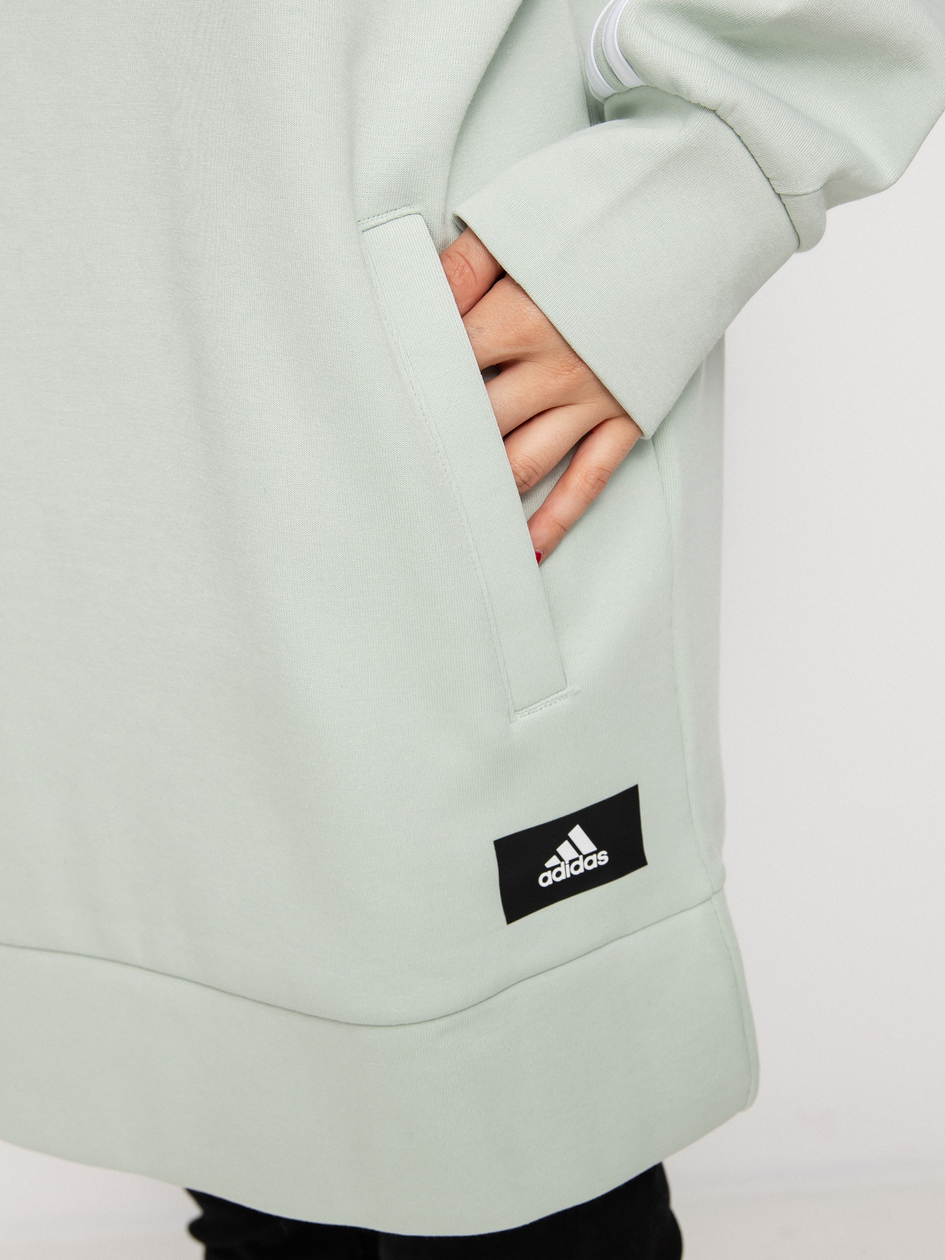 Mikina s kapucí adidas Originals Fi 3S Long HD Wmn (lingrn)