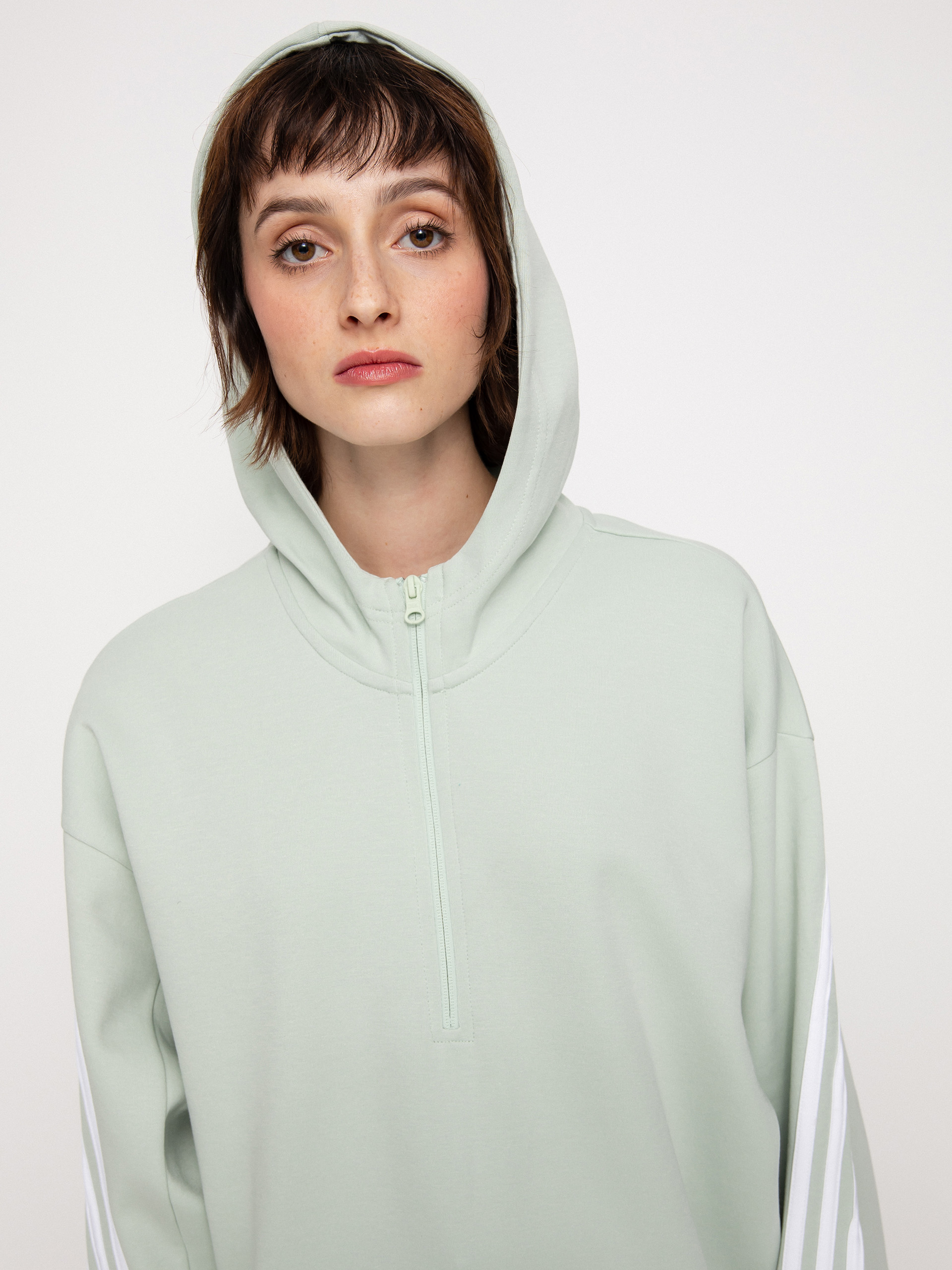 Mikina s kapucí adidas Originals Fi 3S Long HD Wmn (lingrn)