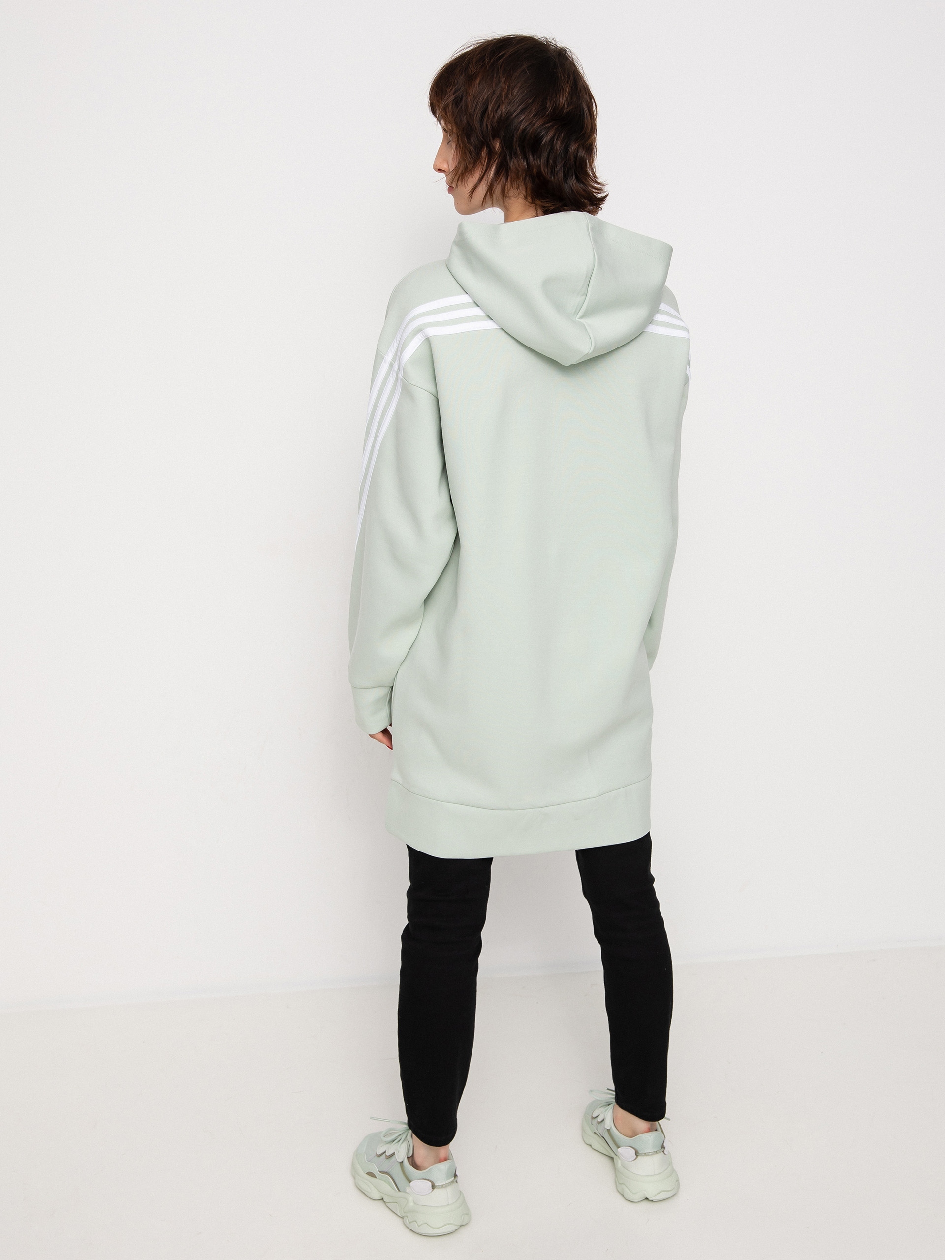 Mikina s kapucí adidas Originals Fi 3S Long HD Wmn (lingrn)