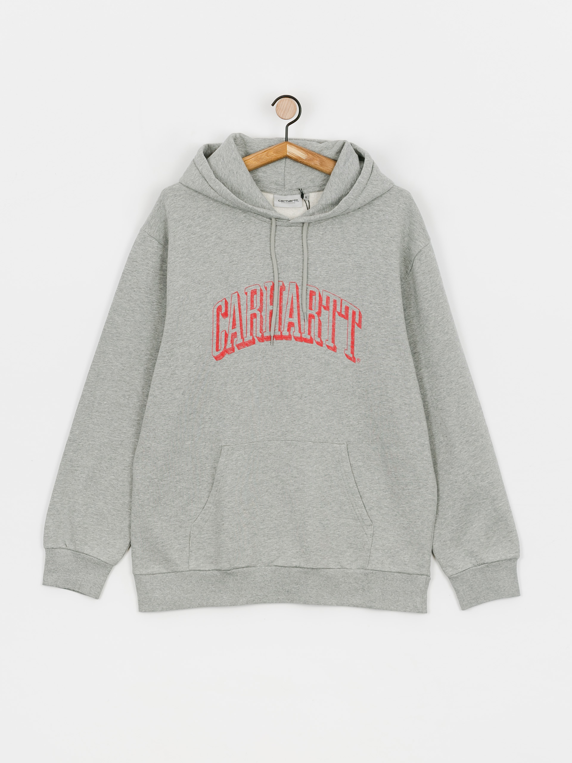 Mikina s kapucí Carhartt WIP Scrawl HD (grey heather/rocket)