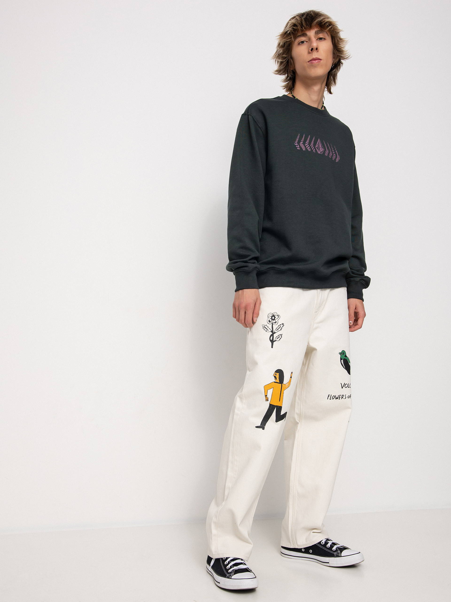 Mikina Volcom Hi School Crew (cedar green)