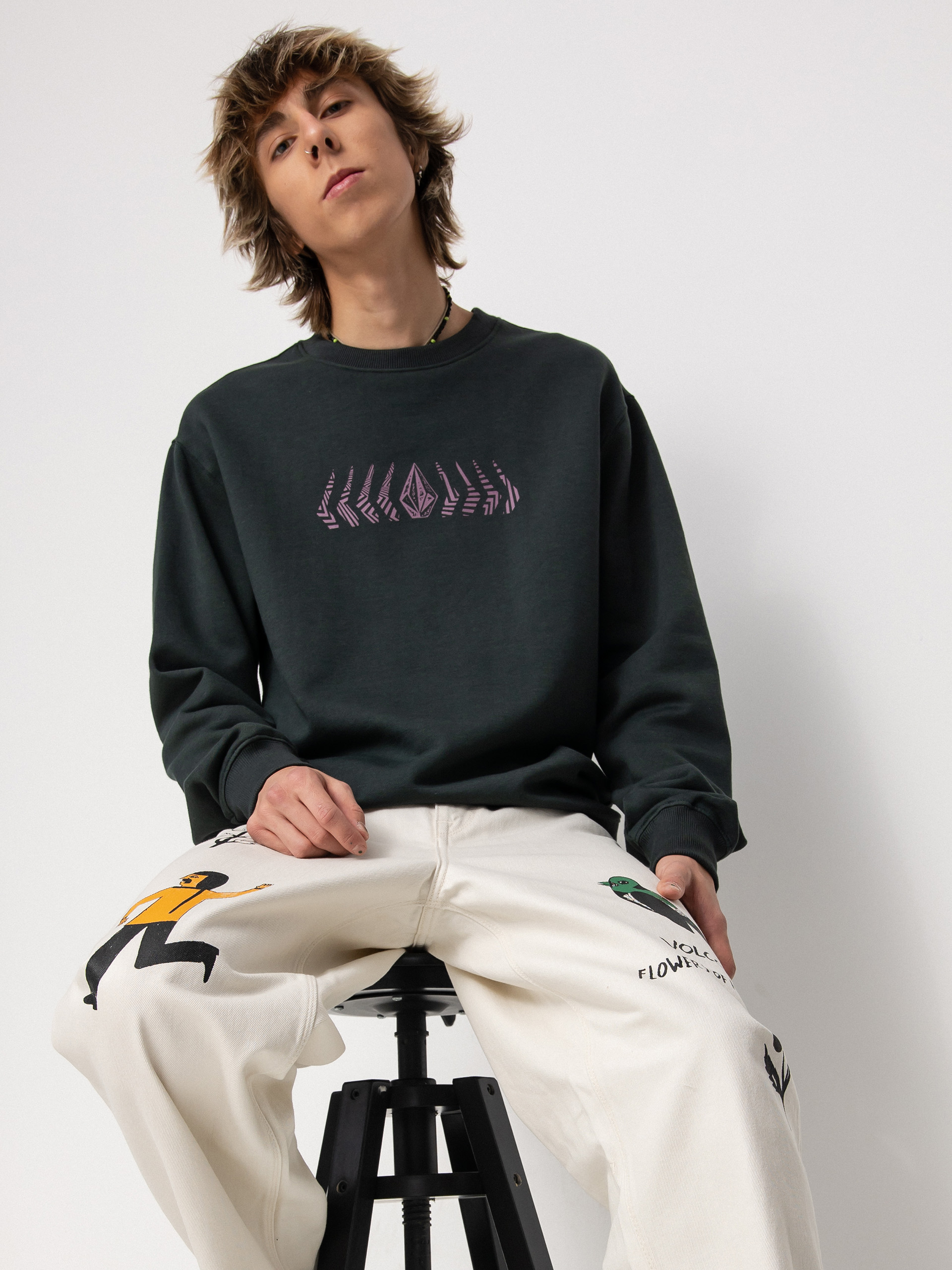 Mikina Volcom Hi School Crew (cedar green)