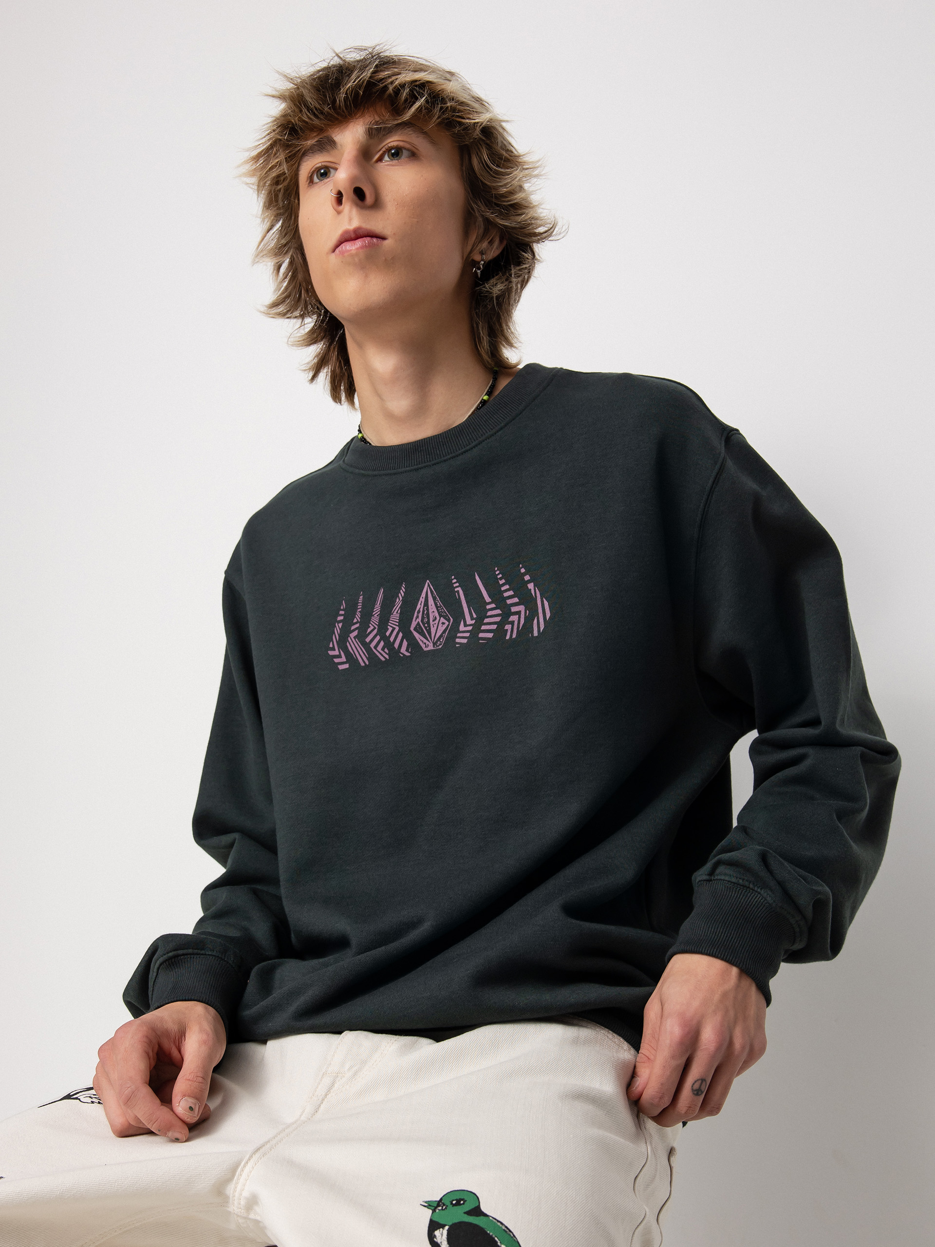 Mikina Volcom Hi School Crew (cedar green)