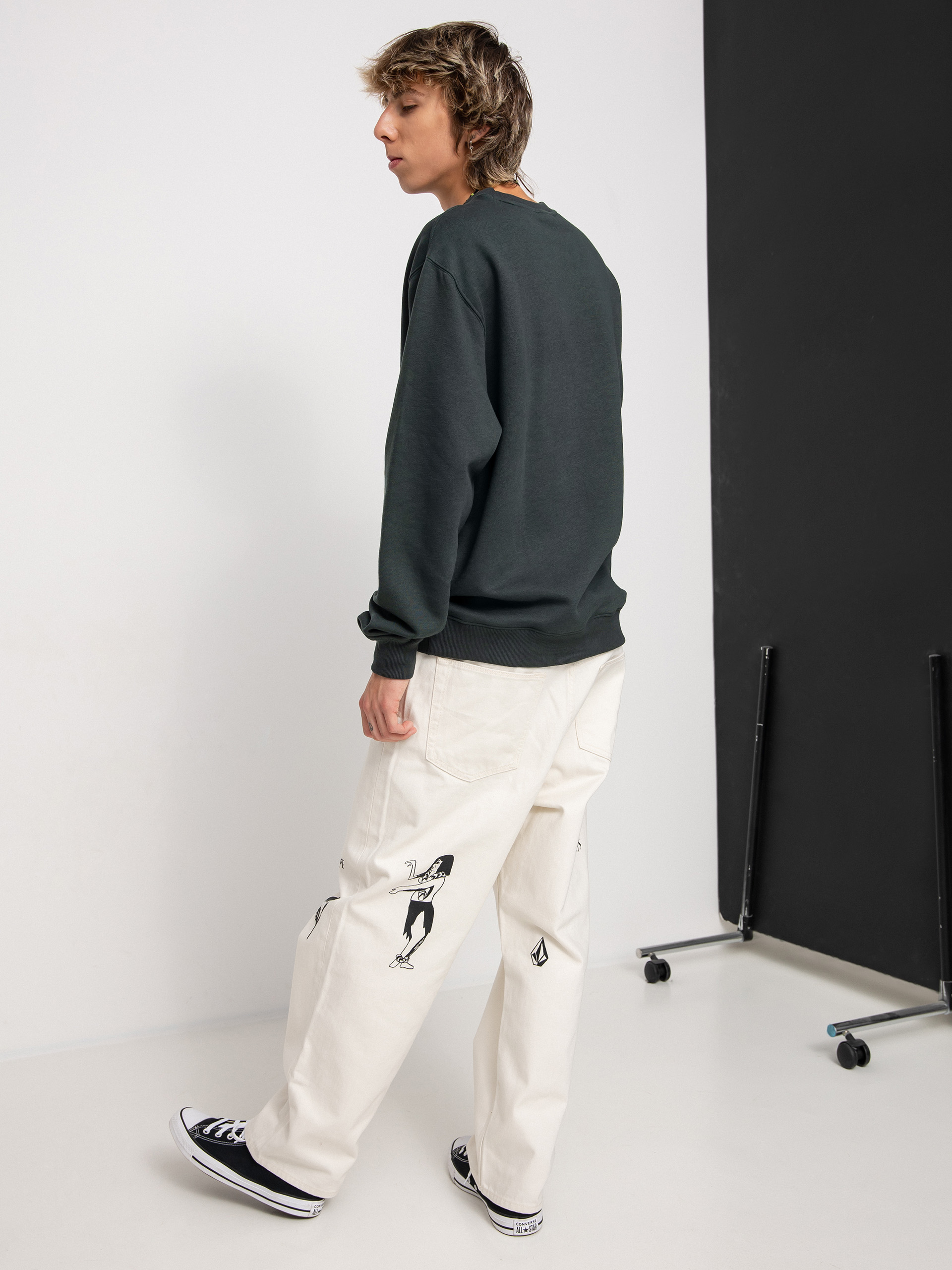 Mikina Volcom Hi School Crew (cedar green)