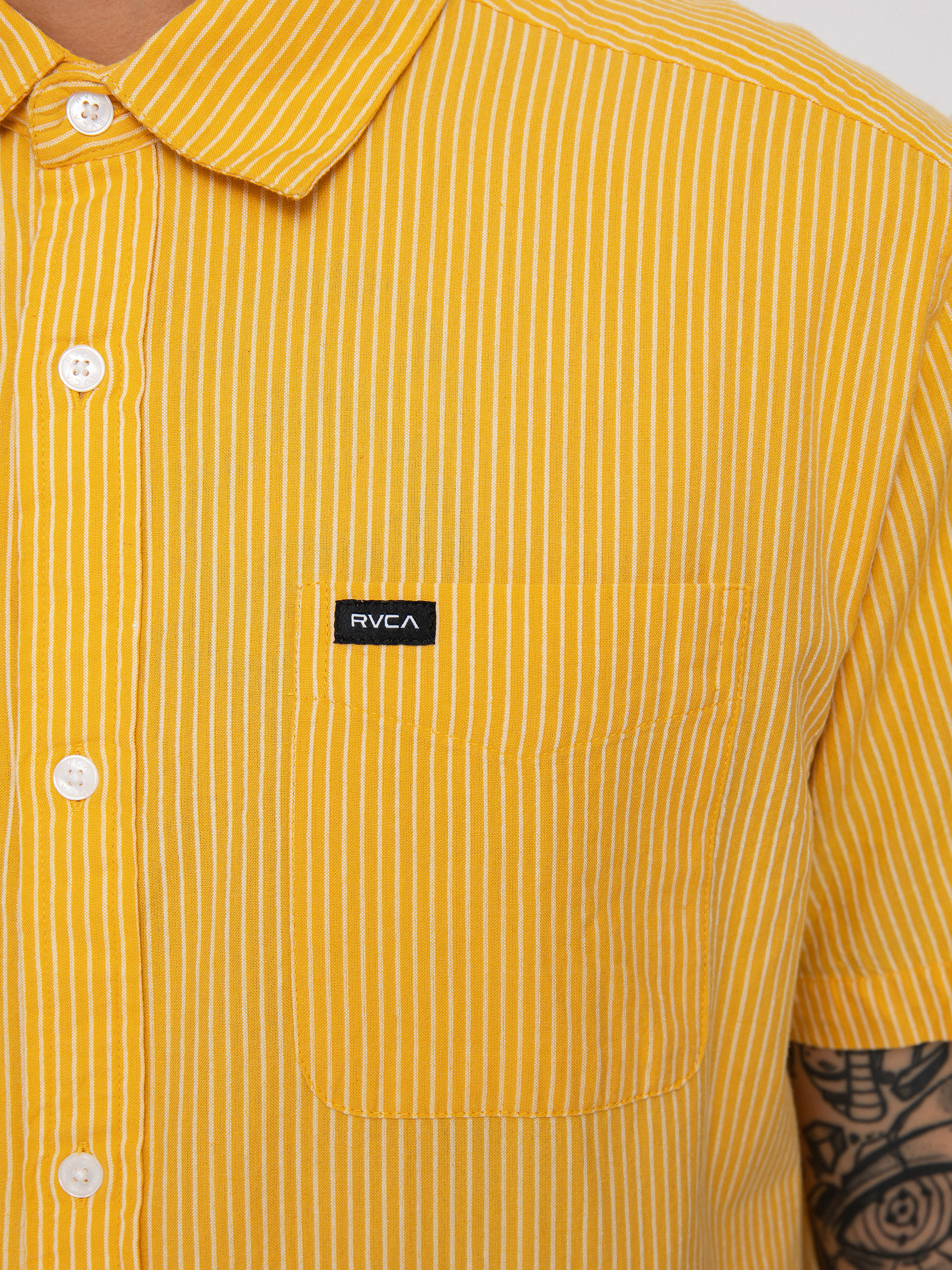 Košile RVCA Endless Seersucker (vintage gold)