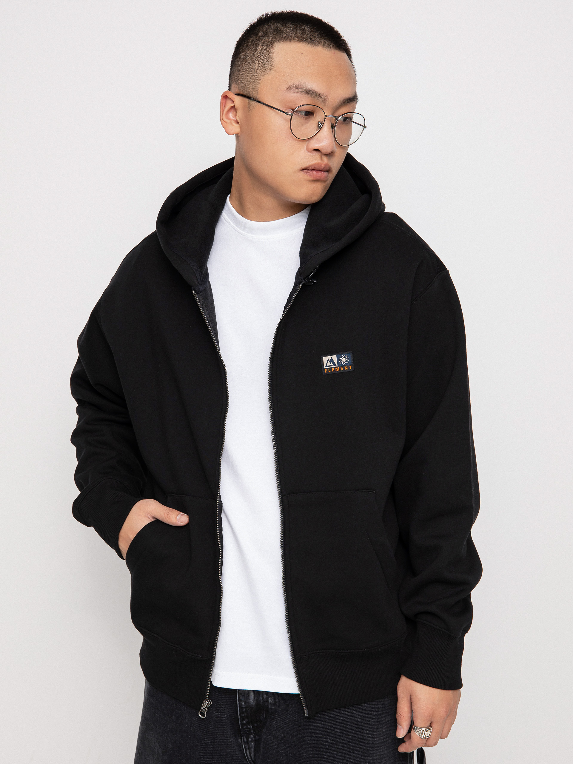 Mikina s kapucí Element Rain Cornell ZHD (flint black)