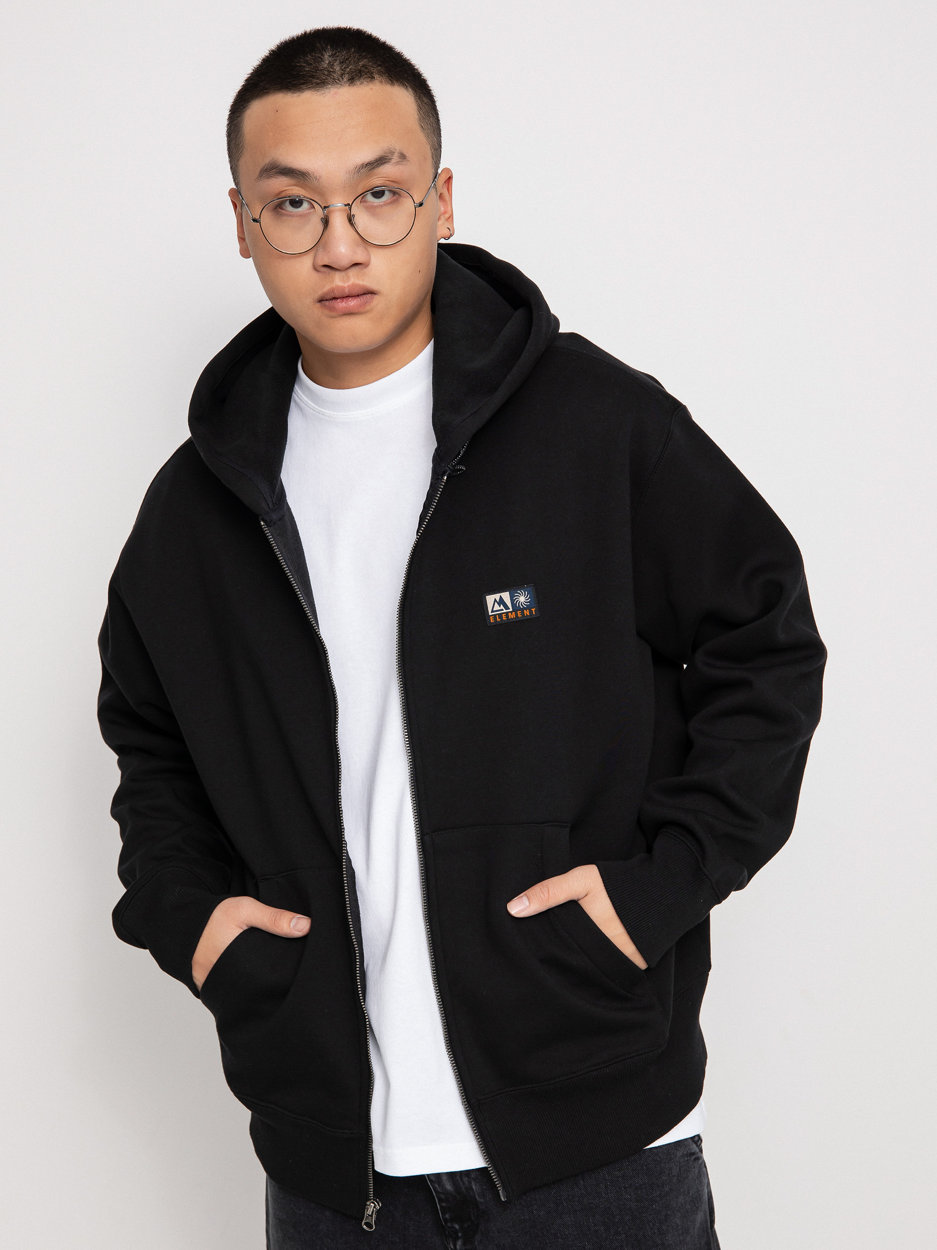 Mikina s kapucí Element Rain Cornell ZHD (flint black)